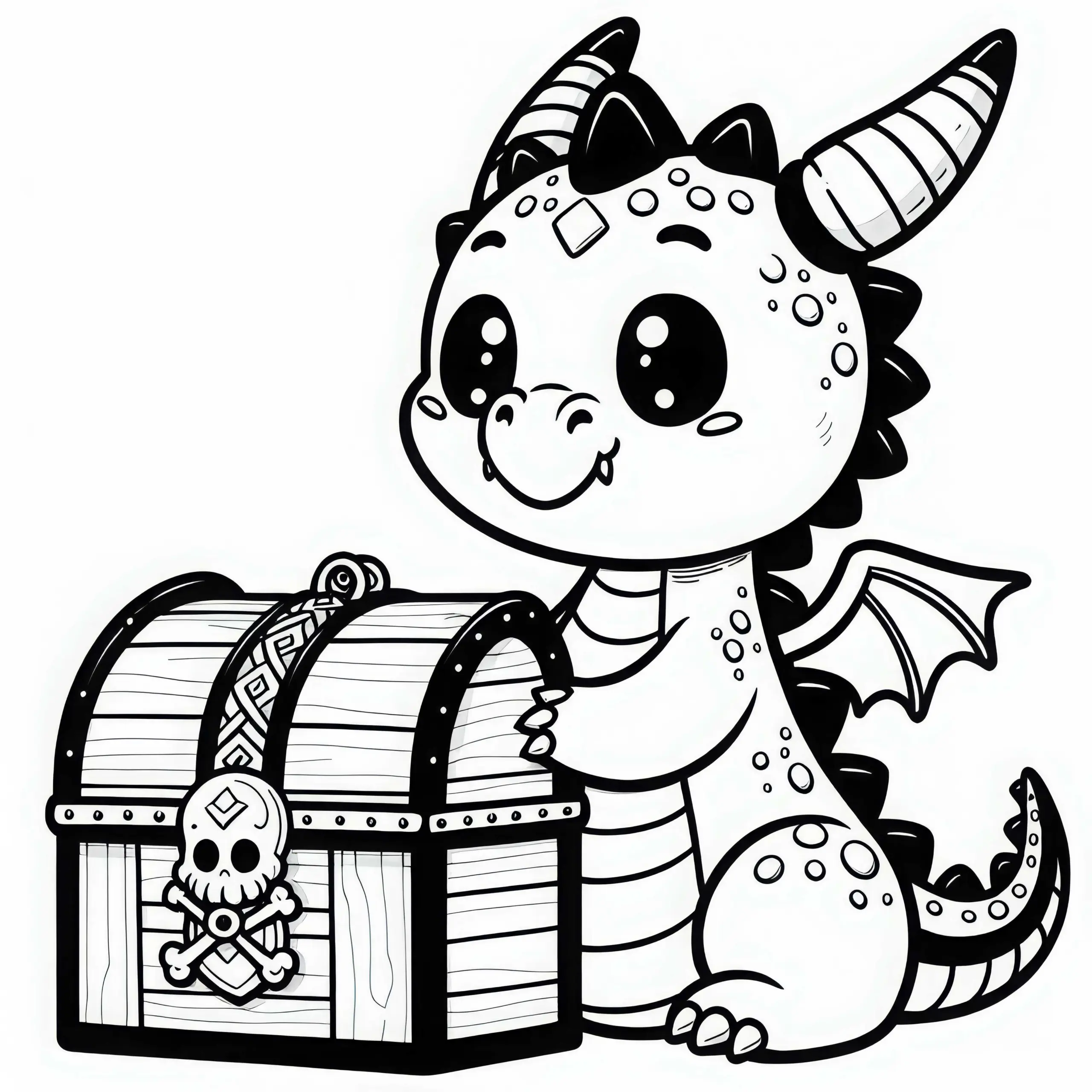 Kuscheltier Drache Bewacht Stolz Spielzeug Schatz Ausmalbild Kostenlos