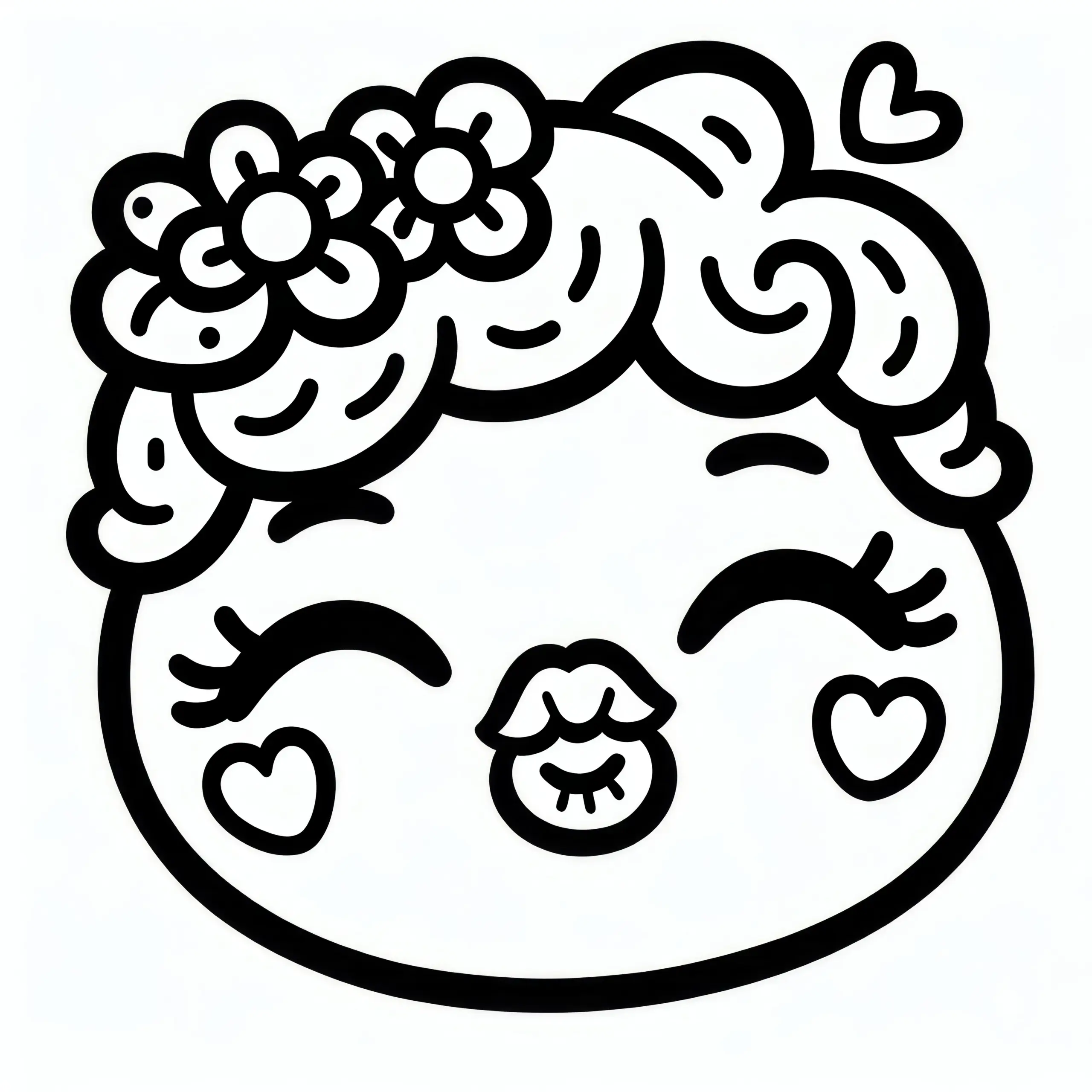 Kussmund als Malvorlage zum Valentinstag: Kostenloser Download (Ausmalbild)