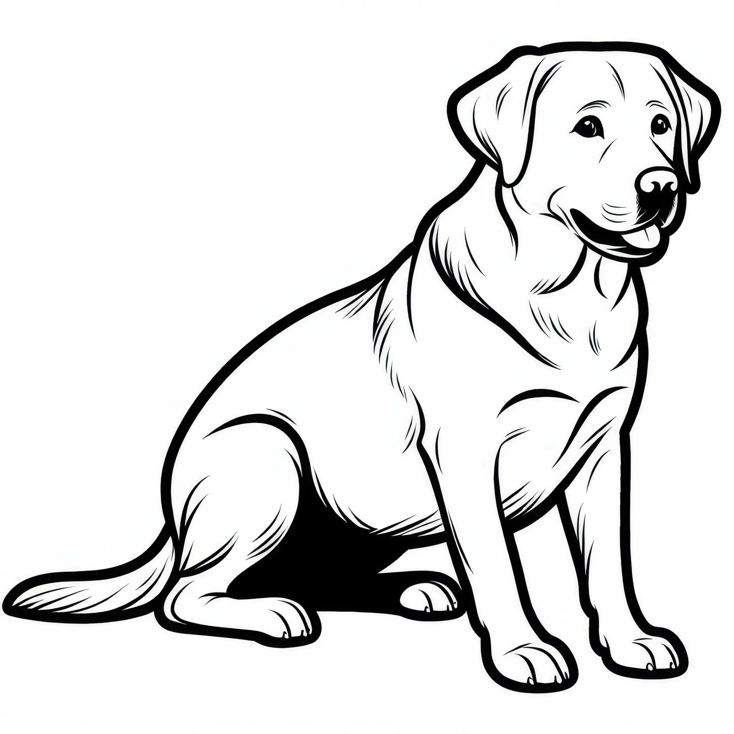 Labrador Retriever Malvorlage Hund Kostenlos (Ausmalbild)
