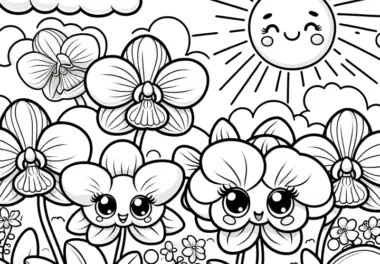 Orchideen: kostenlose Ausmalbilder