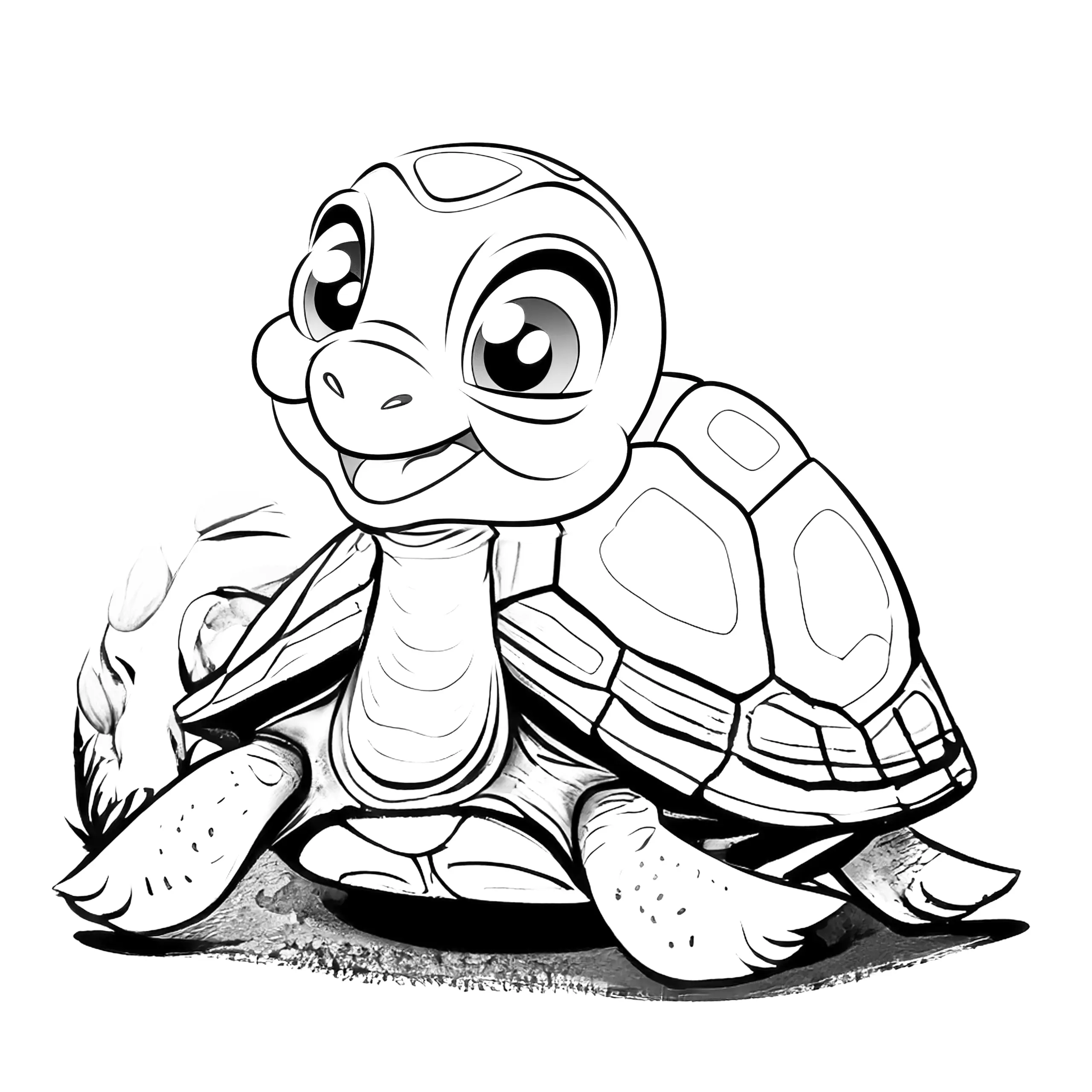Lachende Schildkröte Ausmalbild für Kinder – Gratis Download