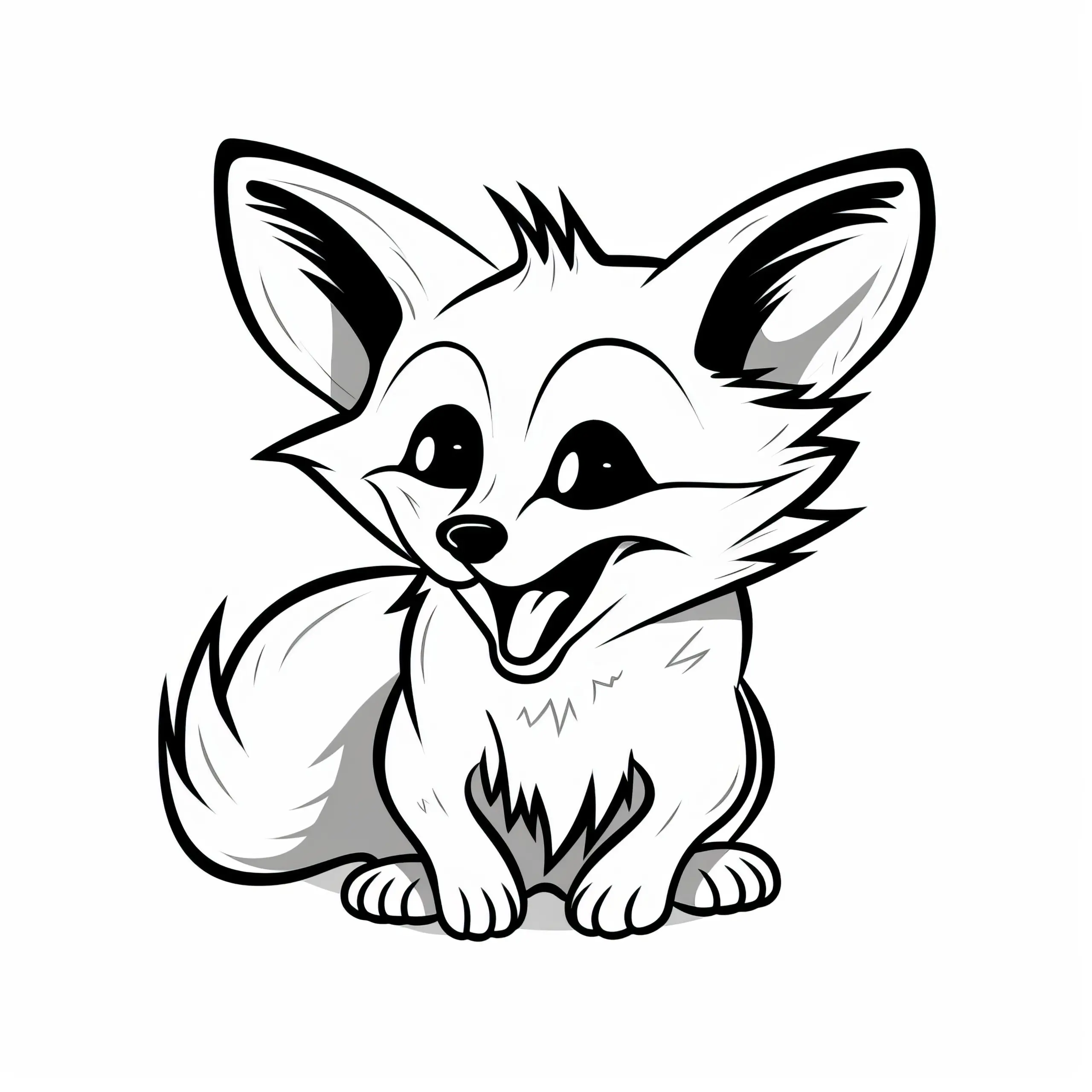 Lachender Fuchs: Malvorlage kostenlos zum Download (Ausmalbild)