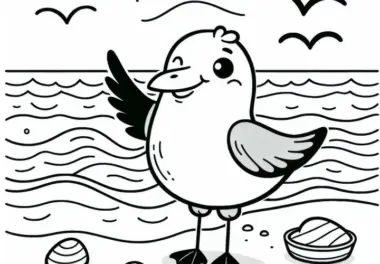 Lachmöwe – Vogel Europa – Malvorlage Kostenlos