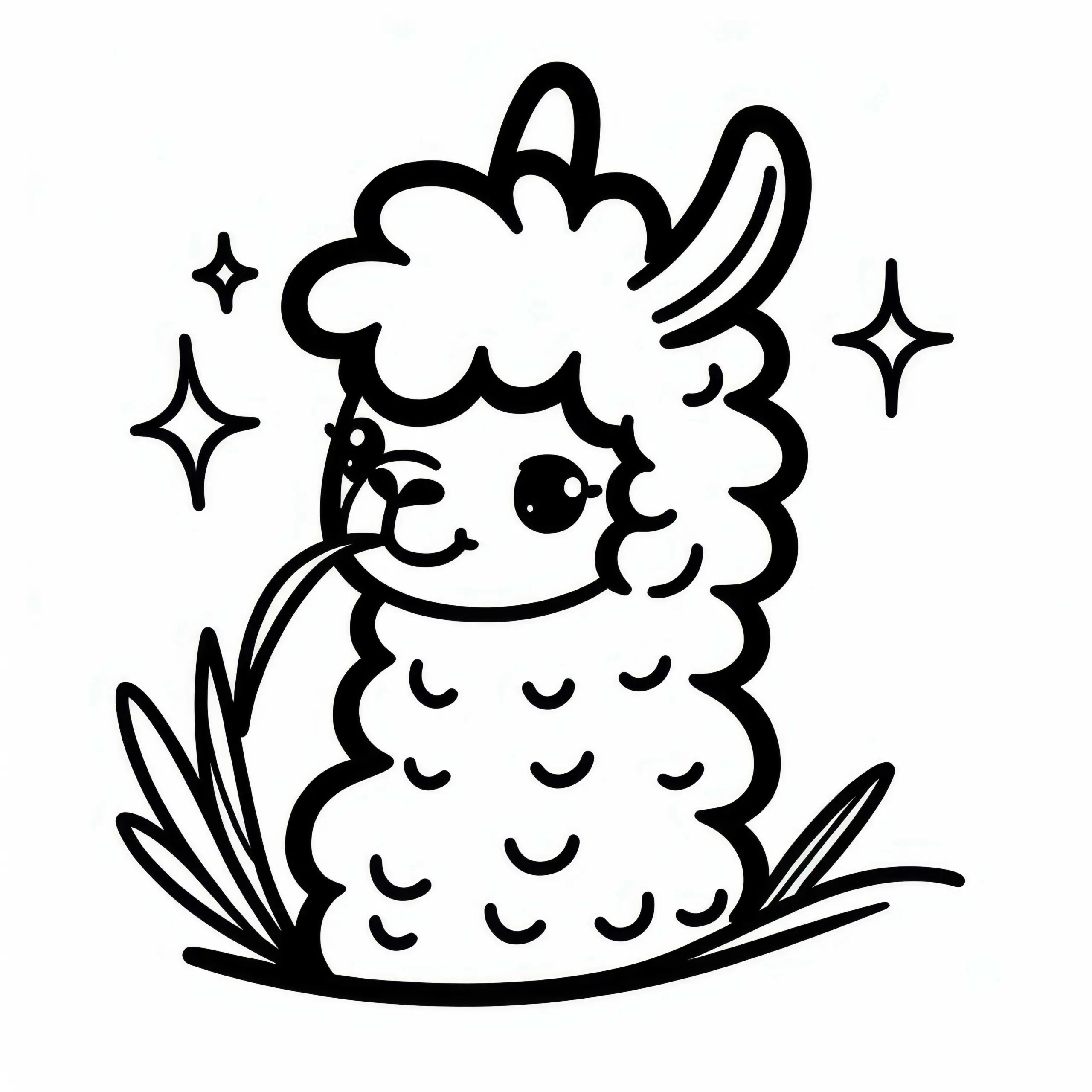 Lama Ausmalbild zum Herunterladen (Kostenlos)