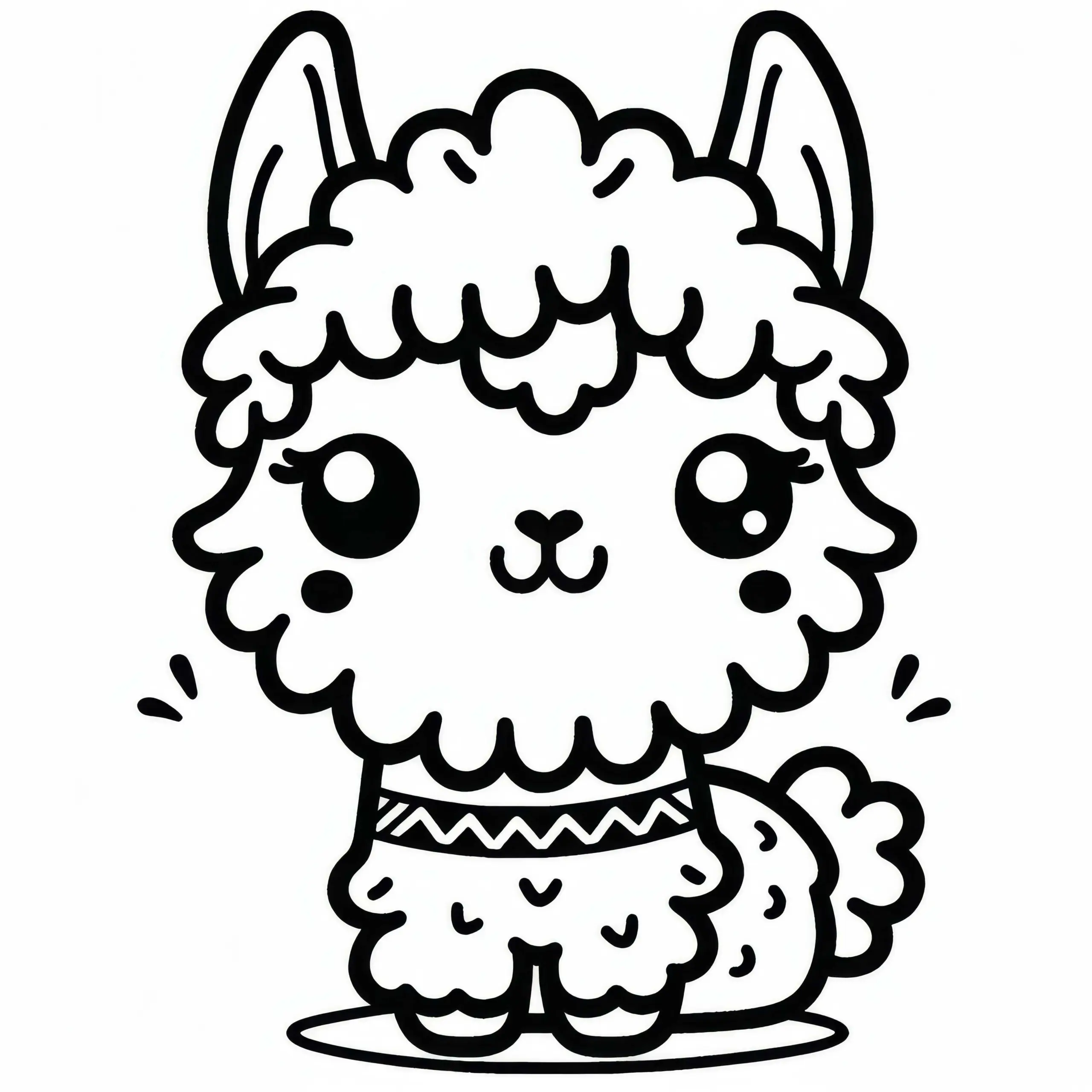 Lama Malvorlage zum Downloaden (Kostenlos) (Ausmalbild)