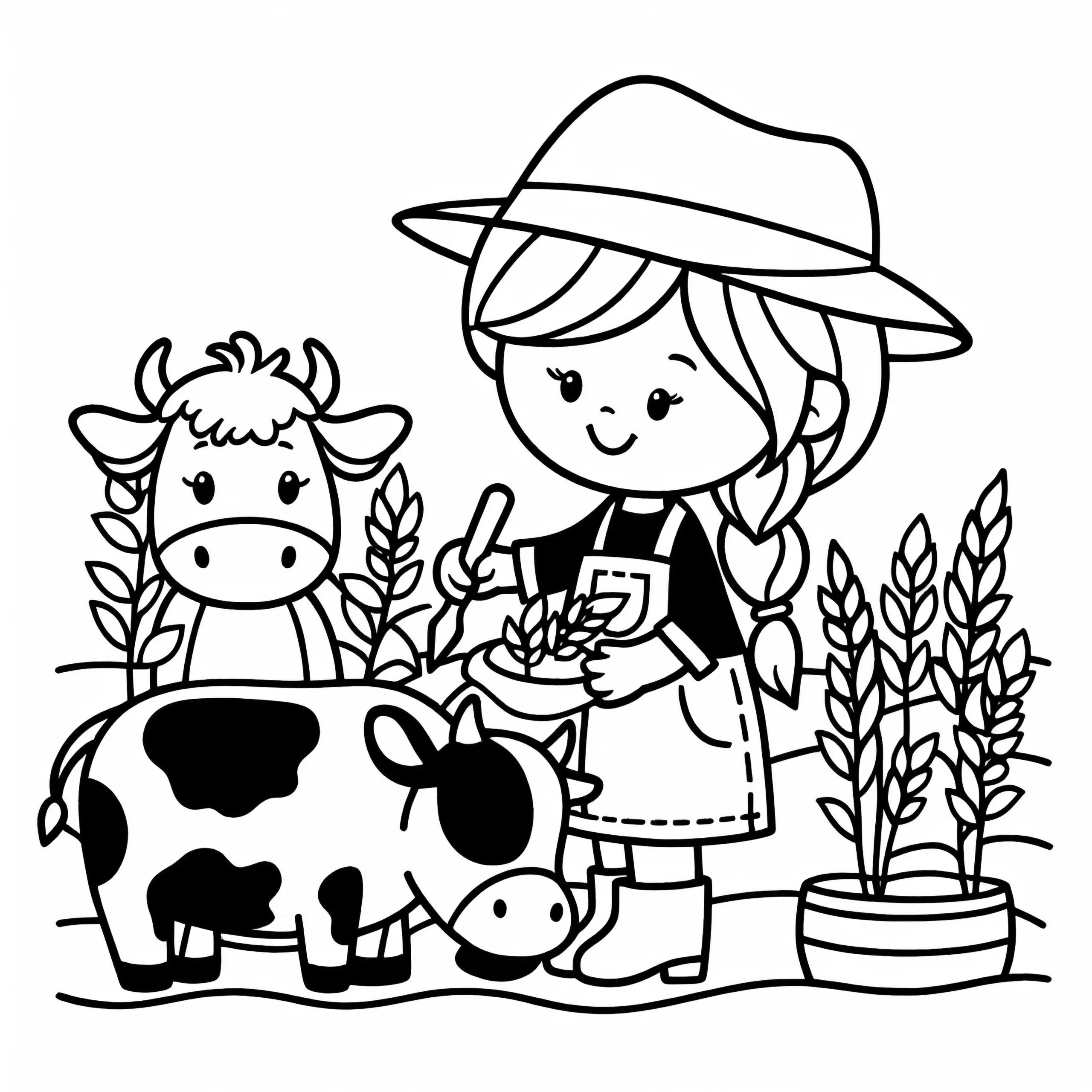 Landwirtin Malvorlage Kostenlos (Ausmalbild)