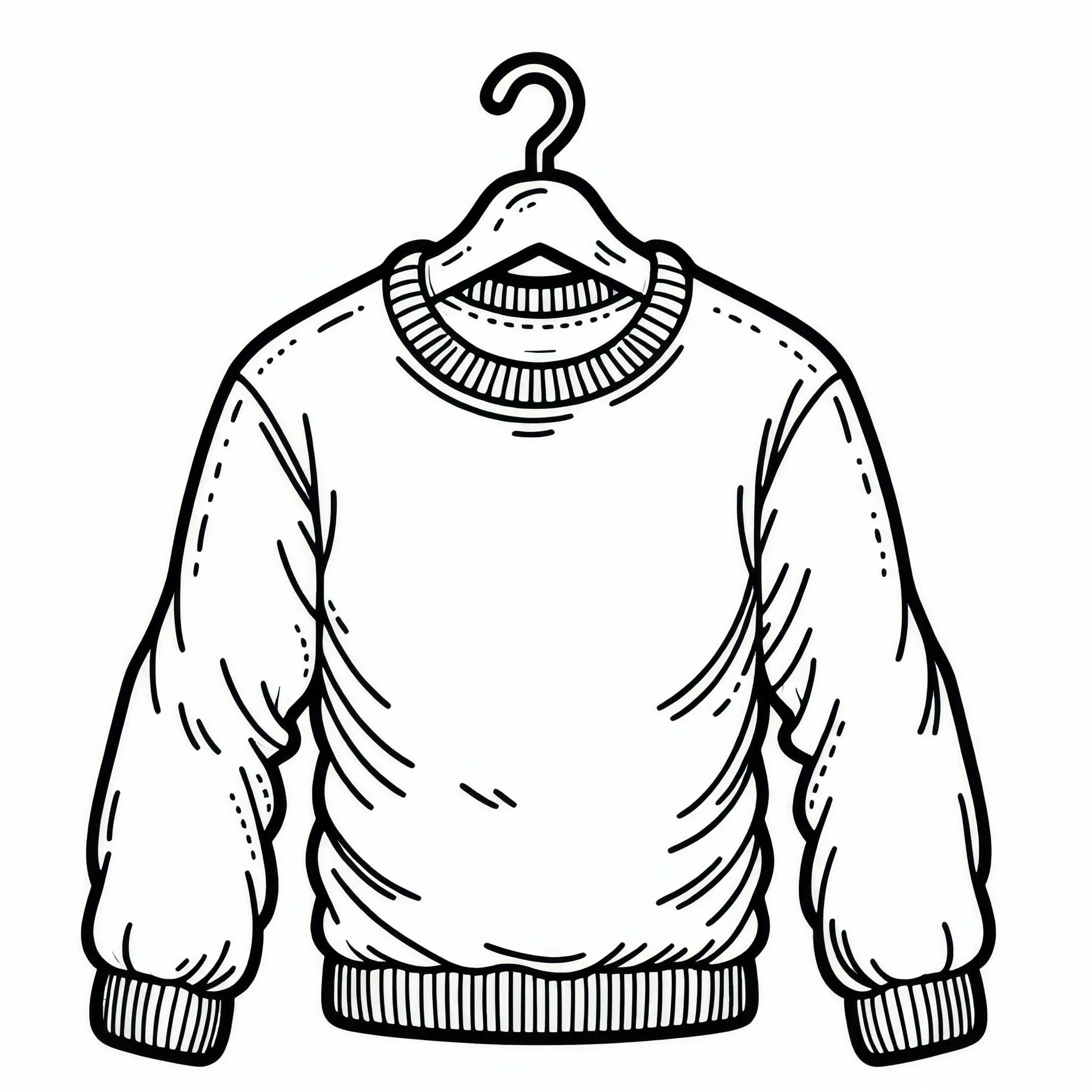 Langarmshirt Ausmalbild für Kleidung kostenlos