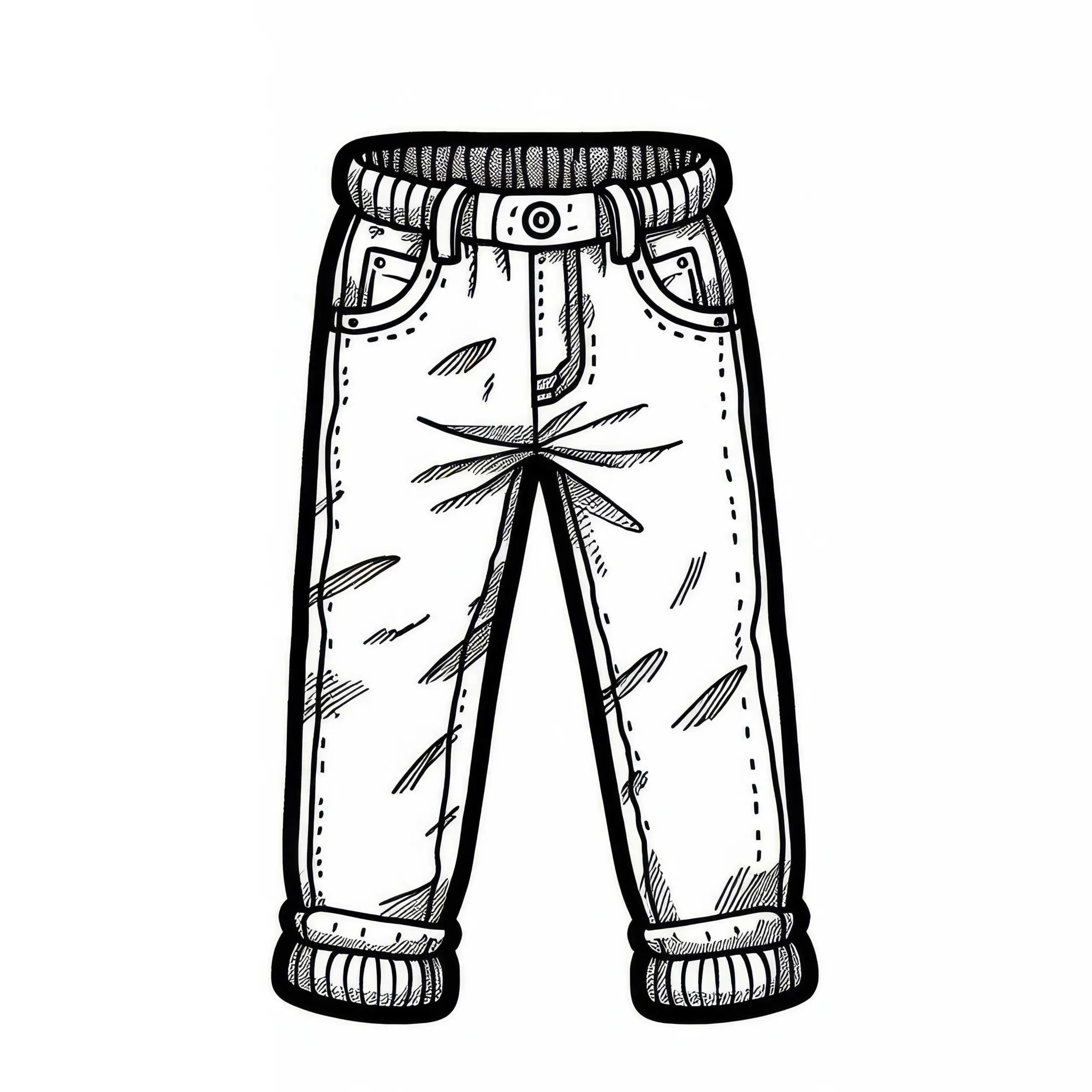 Lange Hose Ausmalbild für Kleidung – Kostenloser Download