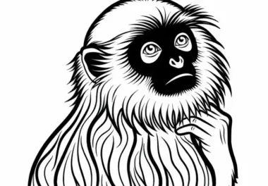 Langur Malvorlage – Affe Kostenlos