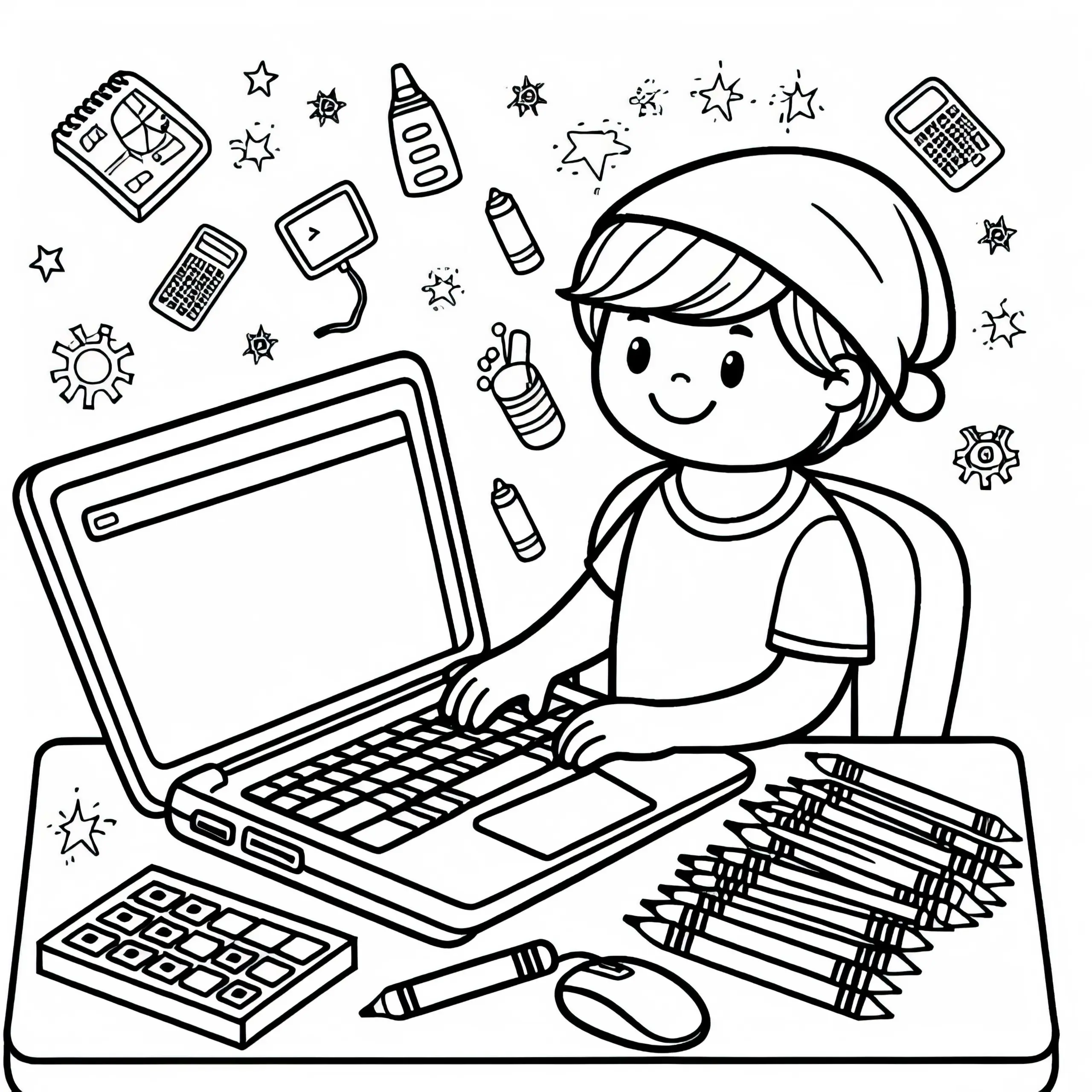 Ausmalbild eines Programmierers kostenlos herunterladen