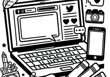 Laptop für Influencer – Malvorlage Kostenlos