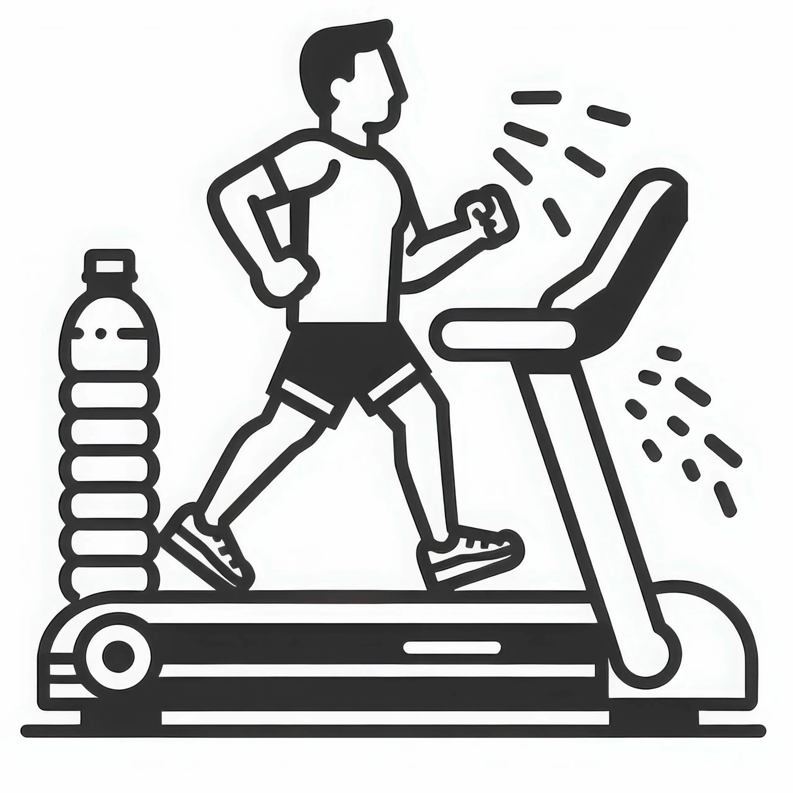 Ausmalbild Laufband im Fitnessstudio: Einfach und Kostenlos