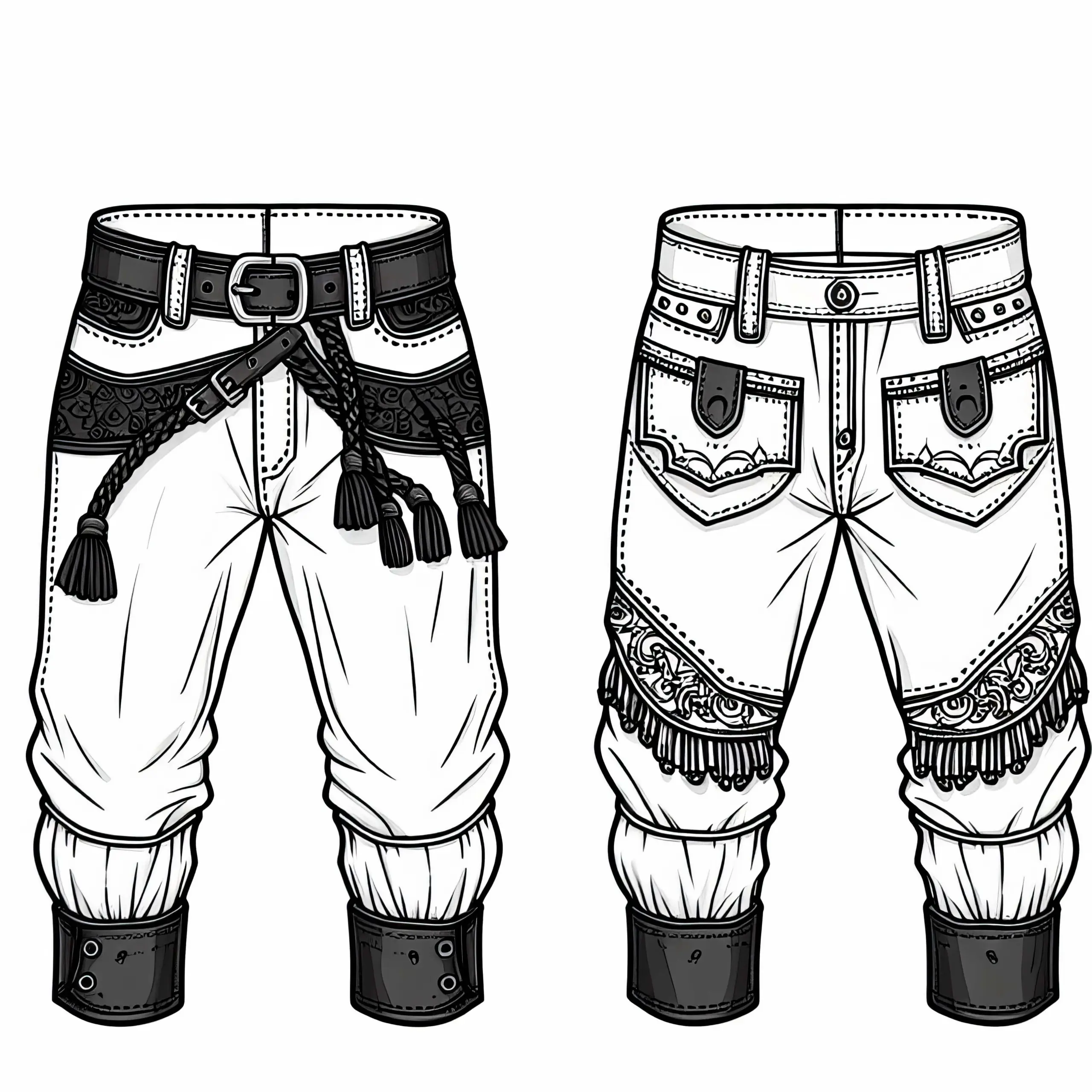 Lederhose Ausmalbild – Kostenlose Kleidung zum Herunterladen