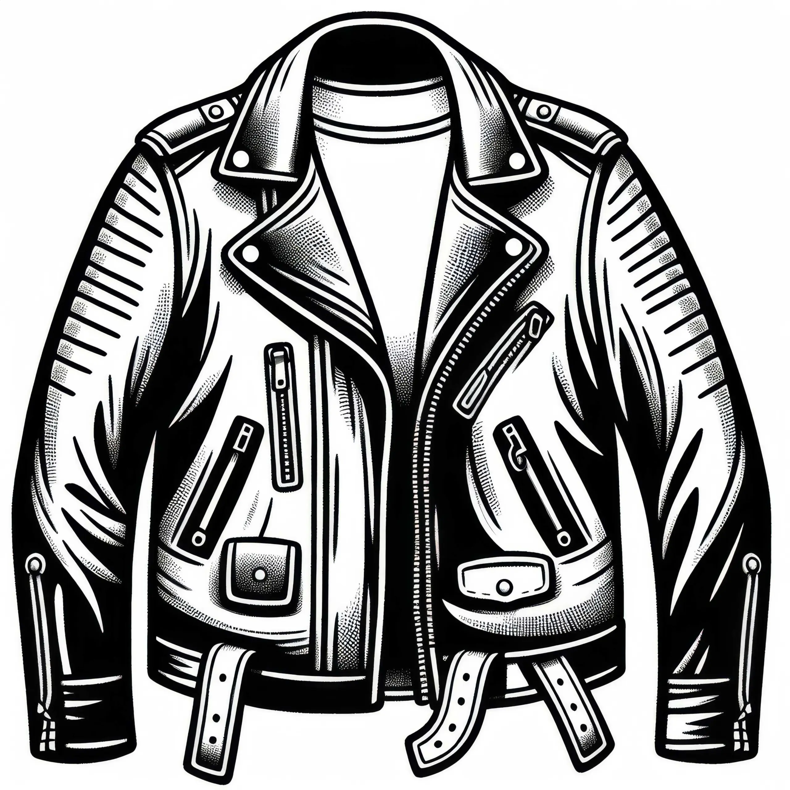 Lederjacke Malvorlage für Kleidung Kostenlos (Ausmalbild)