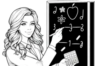 Ausmalbild für Lehrerin – Detailreich und Kostenlos