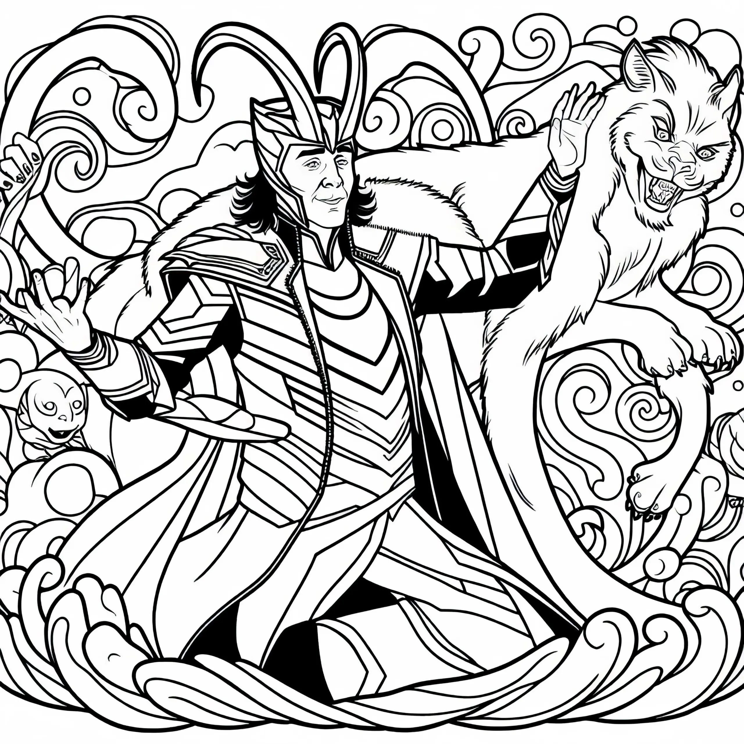 Kostenloses Ausmalbild von Loki aus der nordischen Mythologie