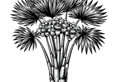 Lontarpalme Borassus Flabellifer Malvorlage Kostenlos