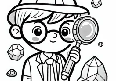 Lupe für einen Geologen Malvorlage zum Ausdrucken und Online-Ausmalen
