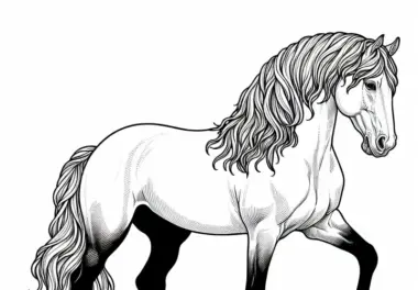 Ausmalbild Lusitano Pferd zum Download – Gratis Malvorlage