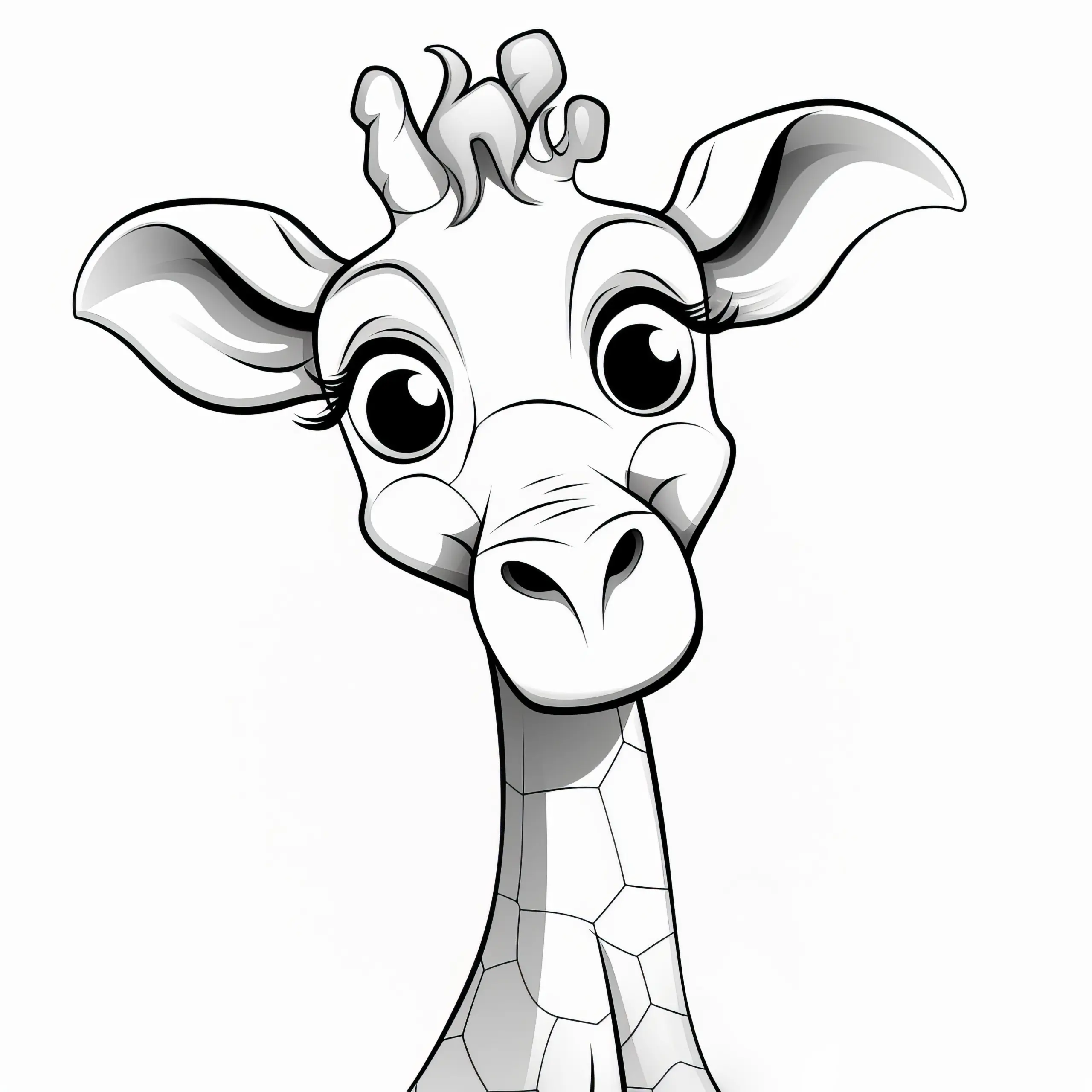 Lustige Giraffe als Malvorlage (Gratis) (Ausmalbild)