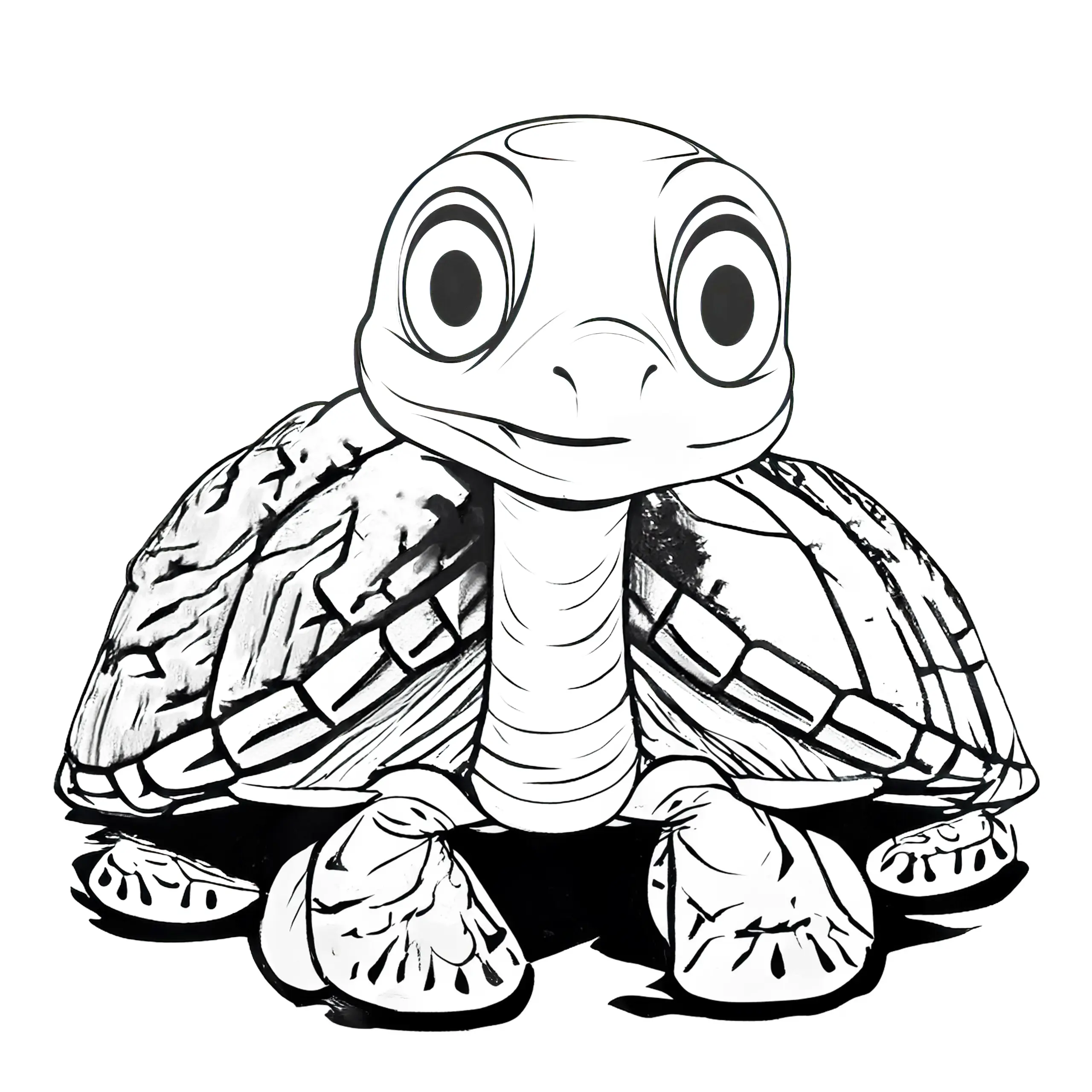 Lustige Schildkröte Ausmalbild für Kinder – Kostenlos downloaden