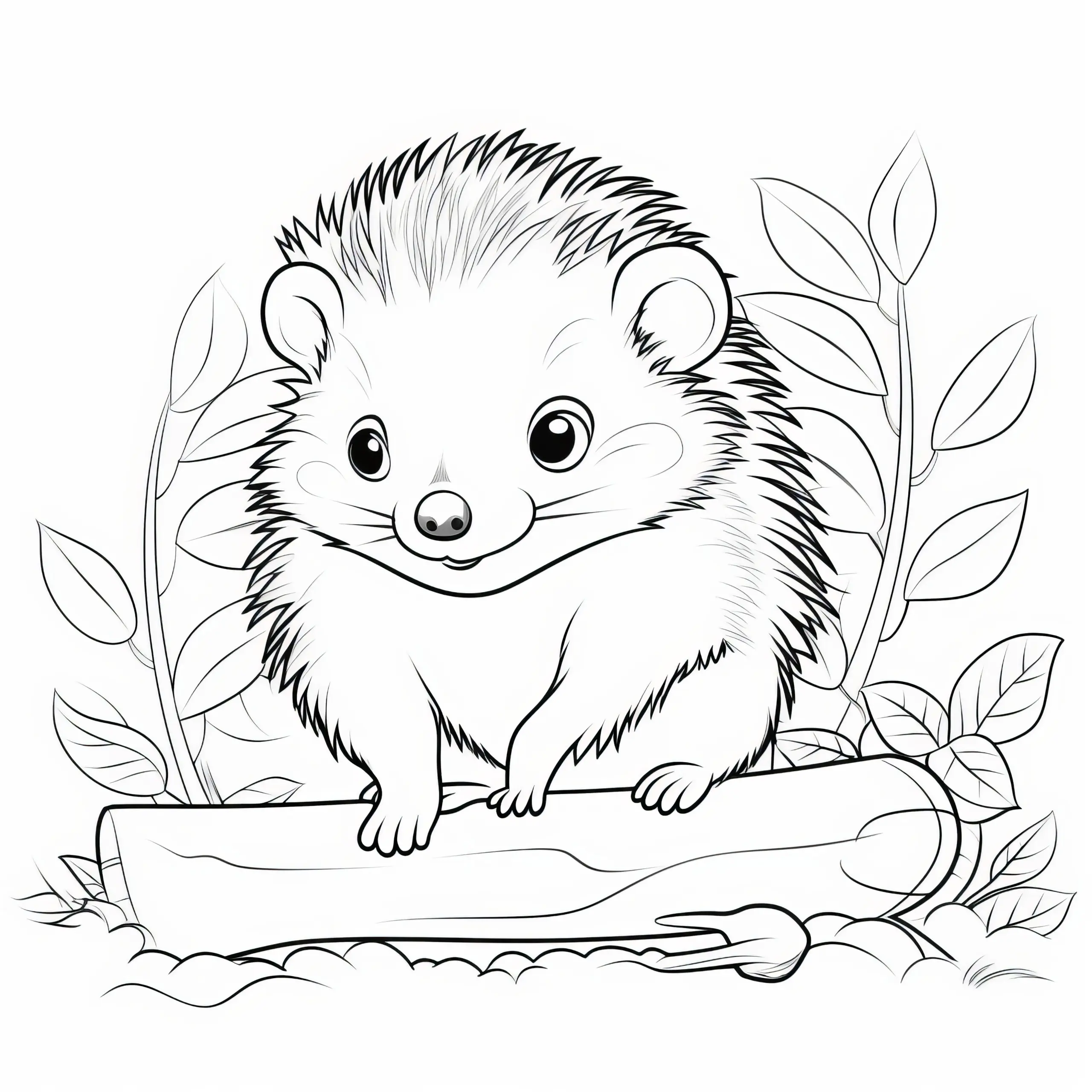 Lustiges Bild mit einem Igel: Kostenlos Ausdrucken und Ausmalen (Ausmalbild)