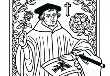 Luther Ausmalbild zur Reformation Kostenlos Herunterladen