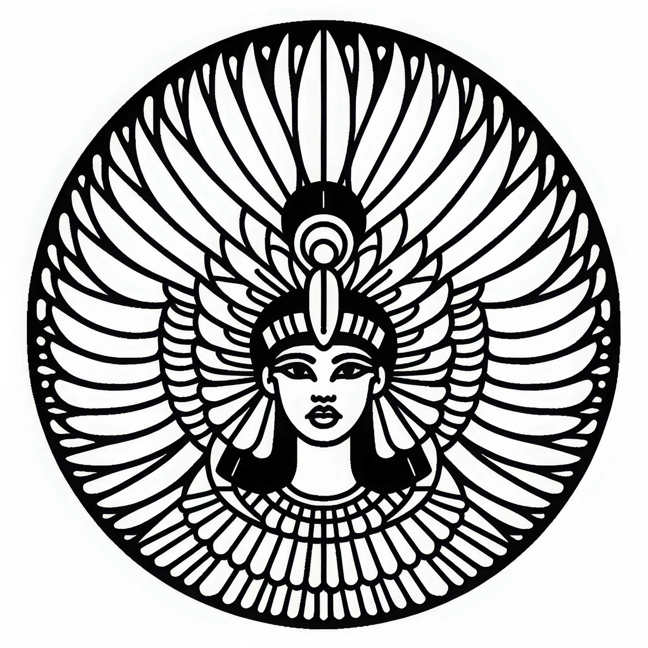Kostenlose Malvorlage: Ägyptisches Sternzeichen zum Ausmalen (Ausmalbild)
