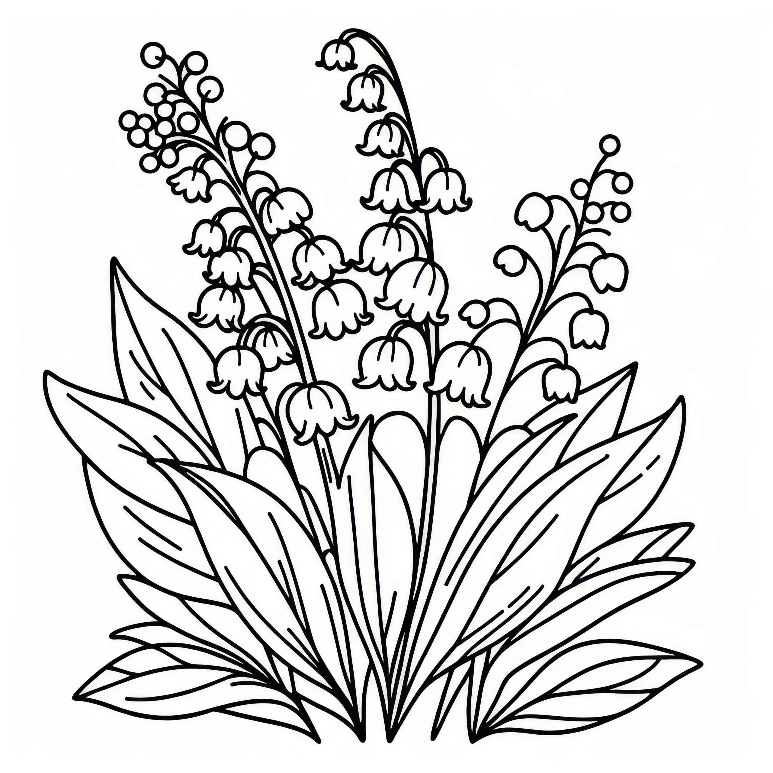 Maiglöckchen: Frühlingsblume als Ausmalbild