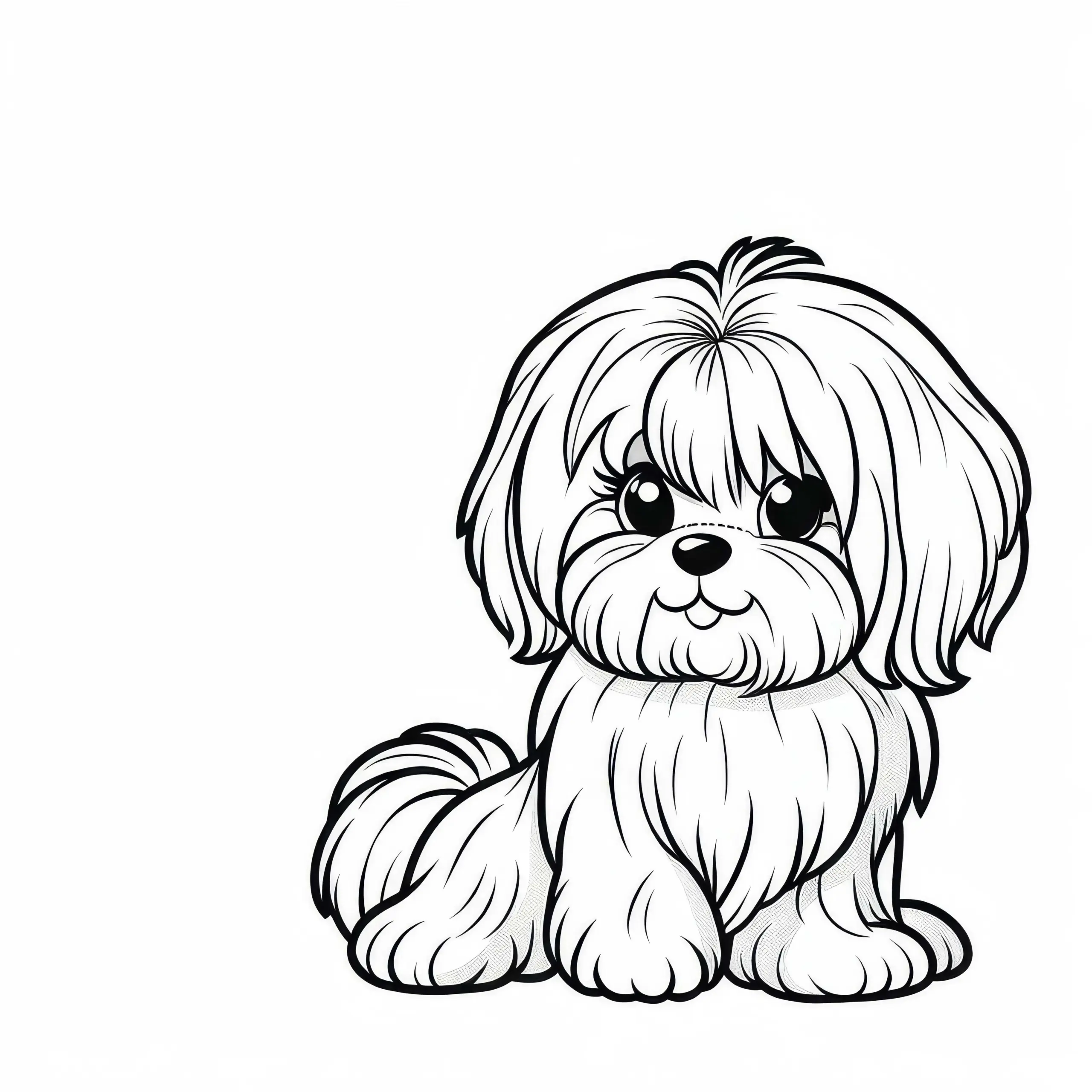 Malteser Ausmalbild für Hunde – Kostenloser Download