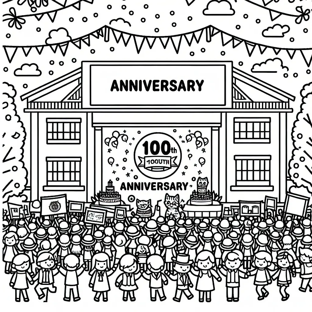 Malvorlage zum 100-jährigen Firmenjubiläum: Kostenlos zum Download (Ausmalbild)