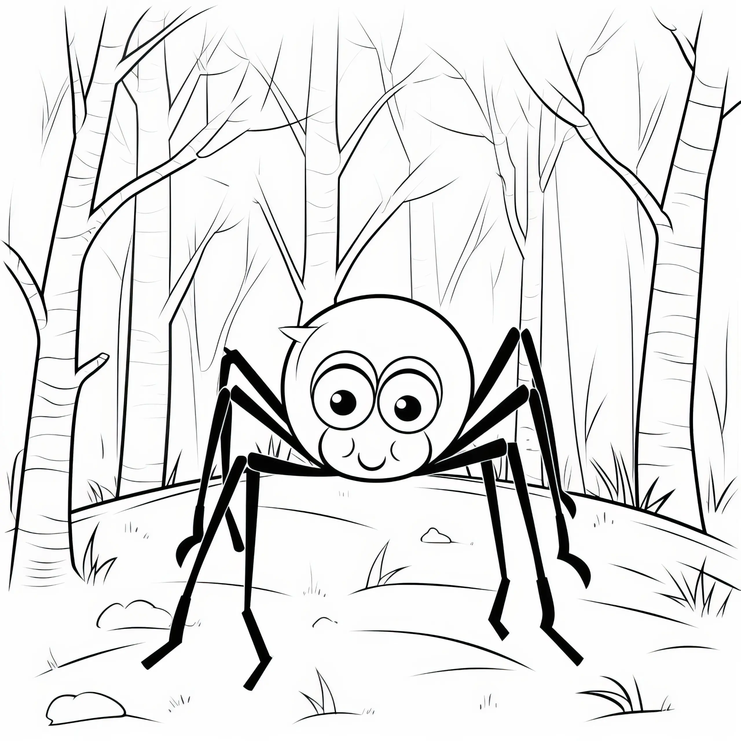 Malvorlage: Alte Spinne im Wald (Kostenlos) (Ausmalbild)