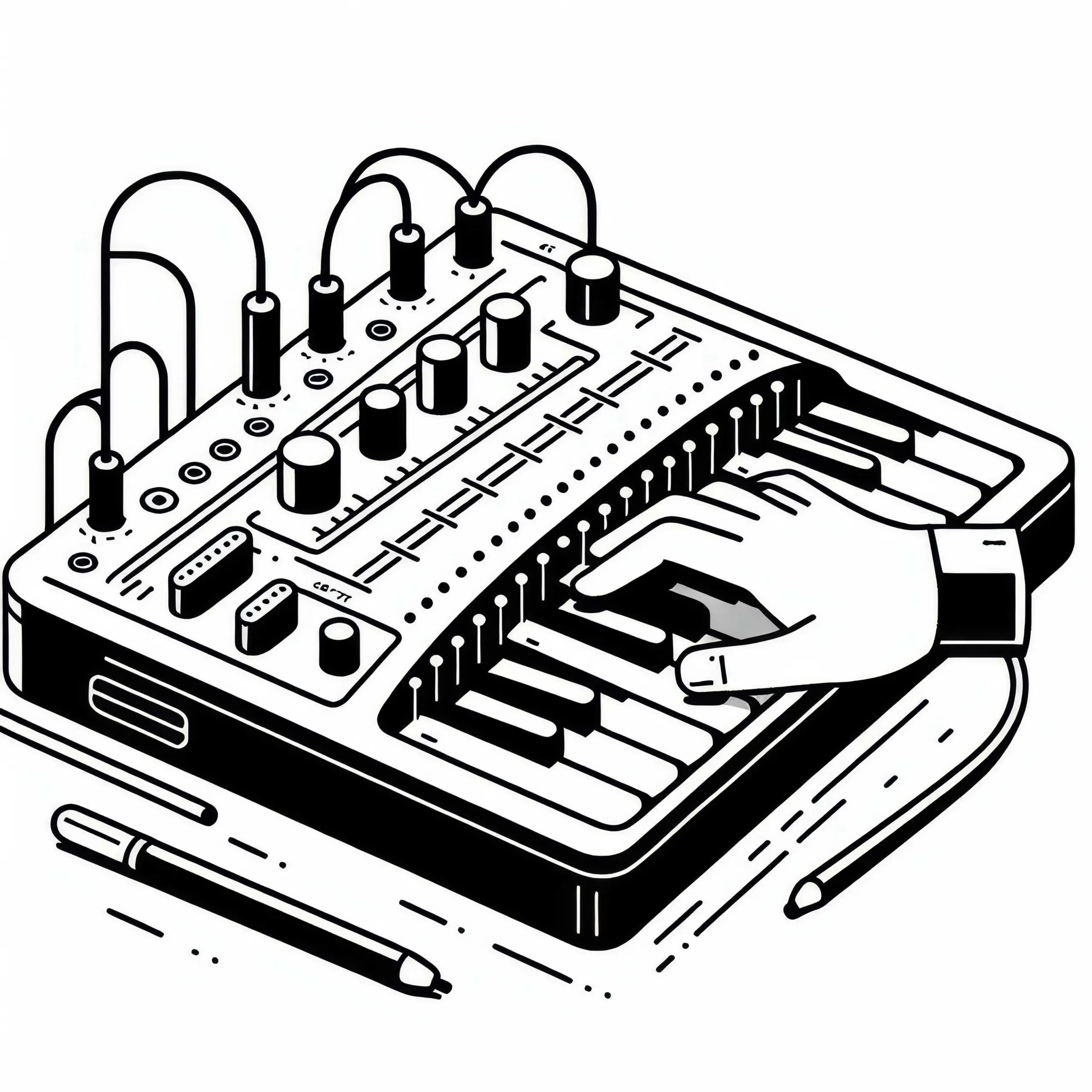Malvorlage für ein elektronisches Instrument – Kostenlos herunterladen (Ausmalbild)