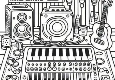 Malvorlage Zubehör Musikinstrument Gratis