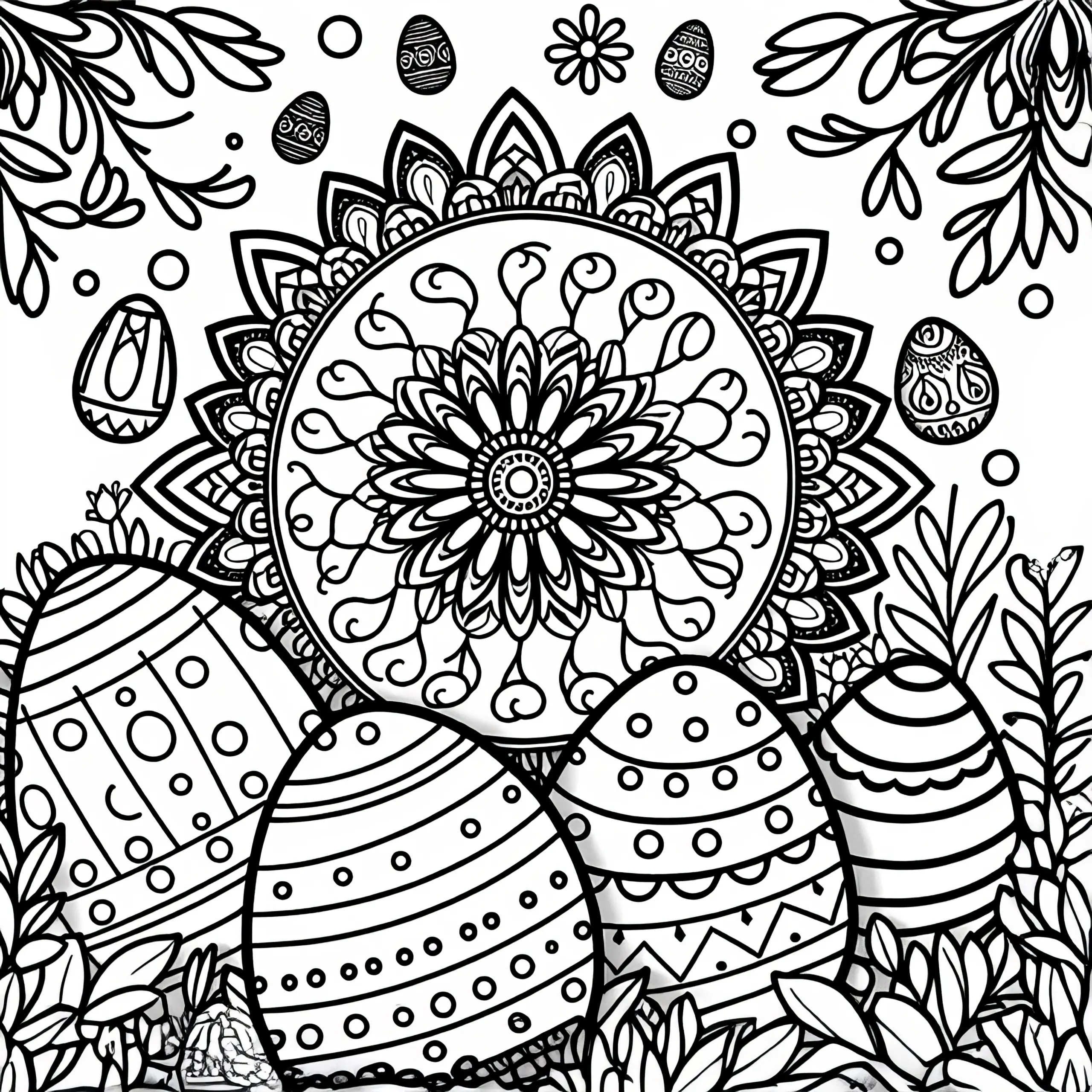 Mandala mit Ostereiern: Ausmalbild zum Herunterladen (Gratis)