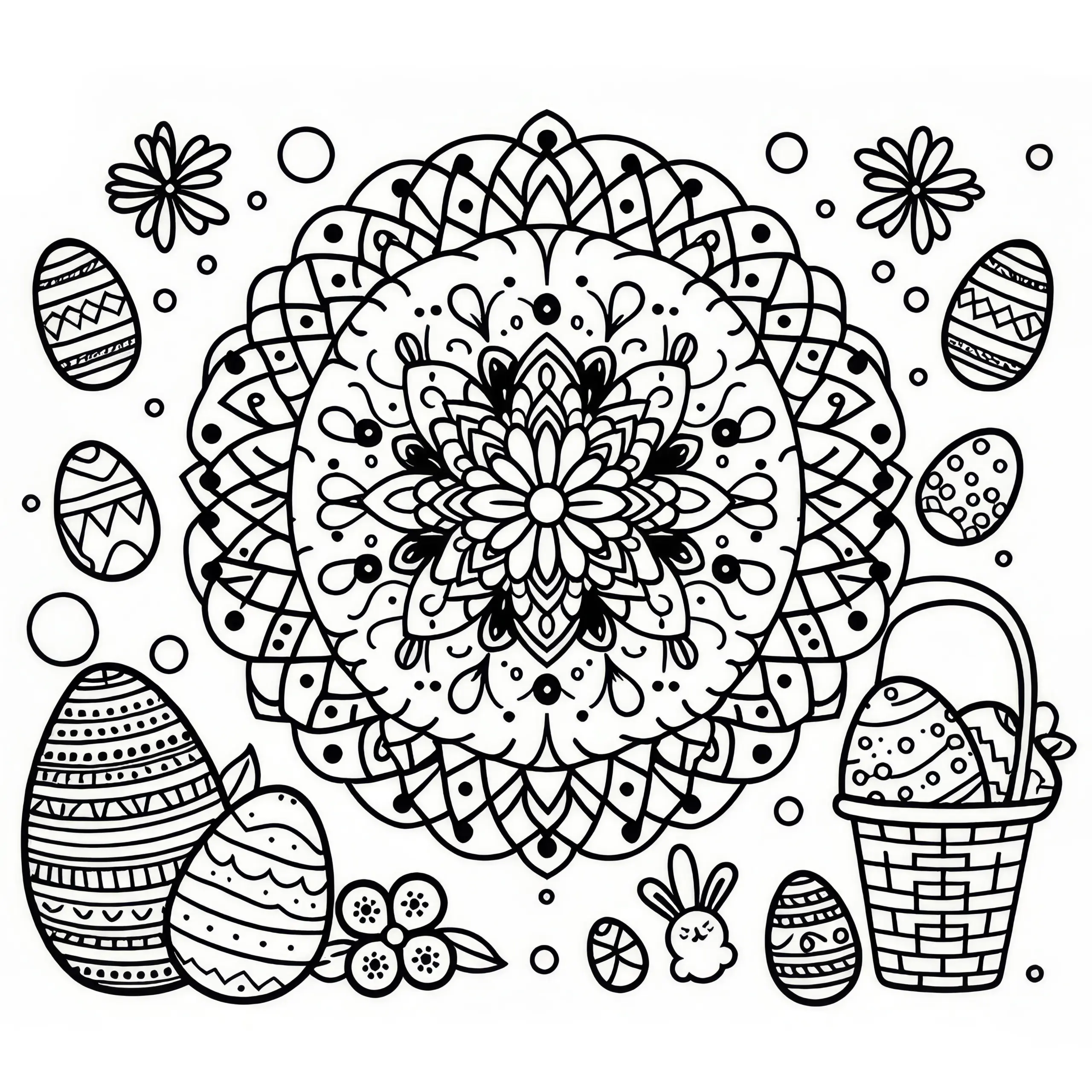 Mandala für die Osterzeit: Malvorlage Kostenlos (Ausmalbild)