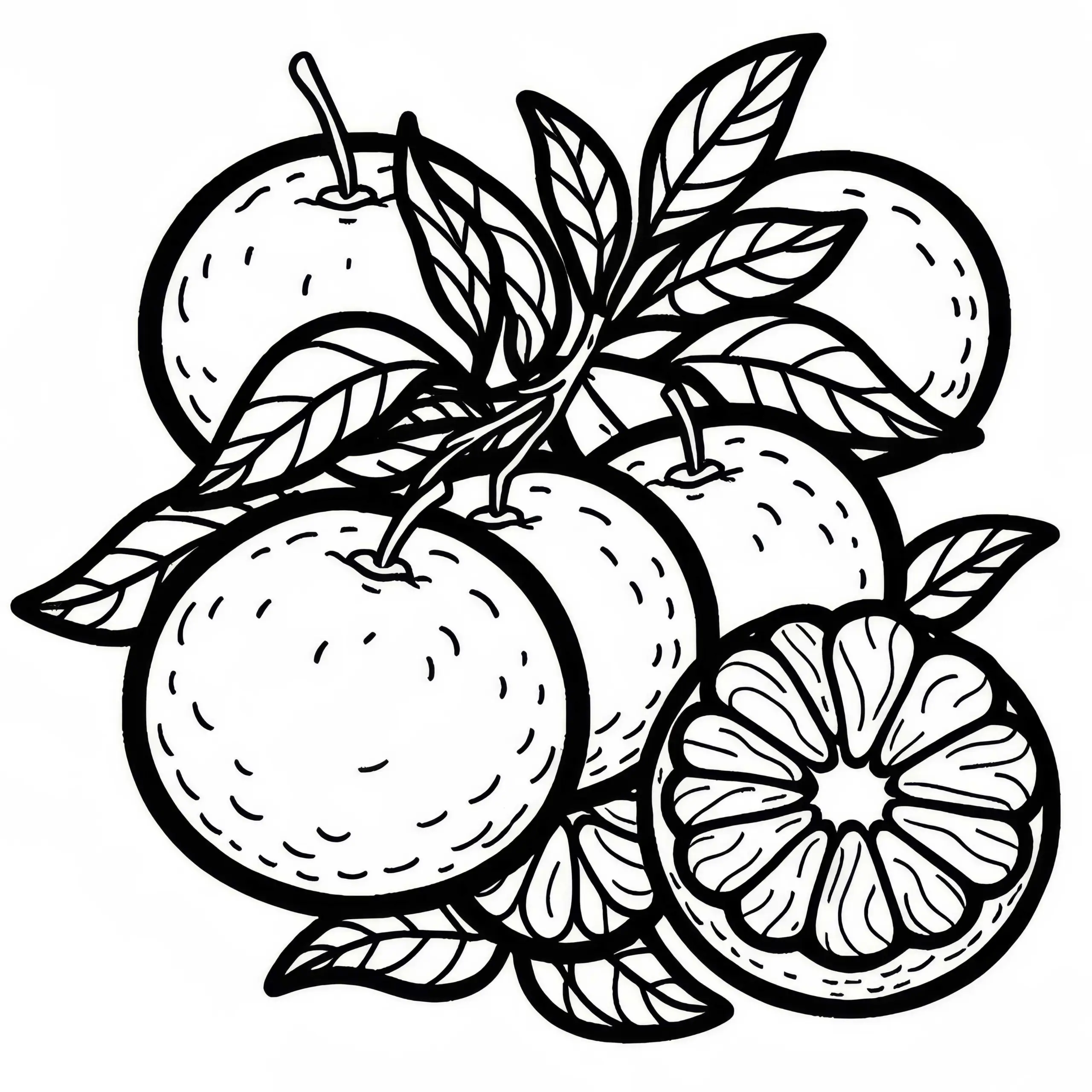 Mandarine Malvorlage Kostenlos zum Ausmalen und Downloaden (Ausmalbild)