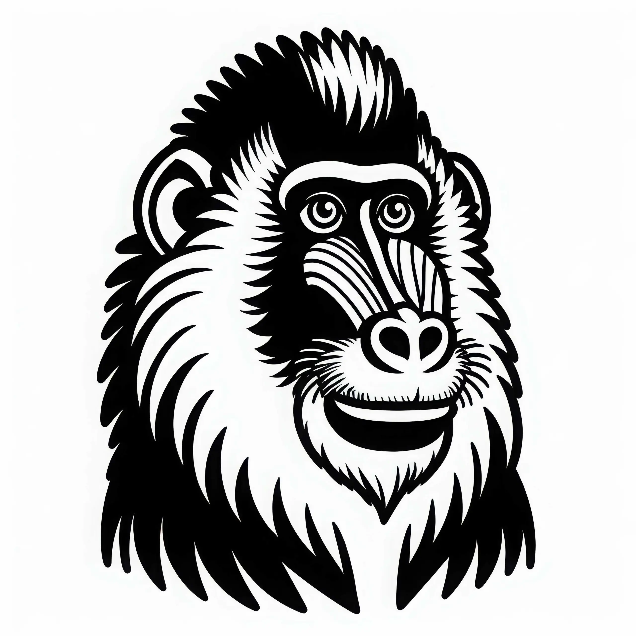 Mandrill Malvorlage Kostenlos Herunterladen und Ausmalen (Ausmalbild)