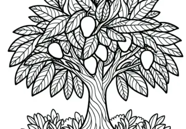 Exotische Bäume: Bilder zum Ausmalen