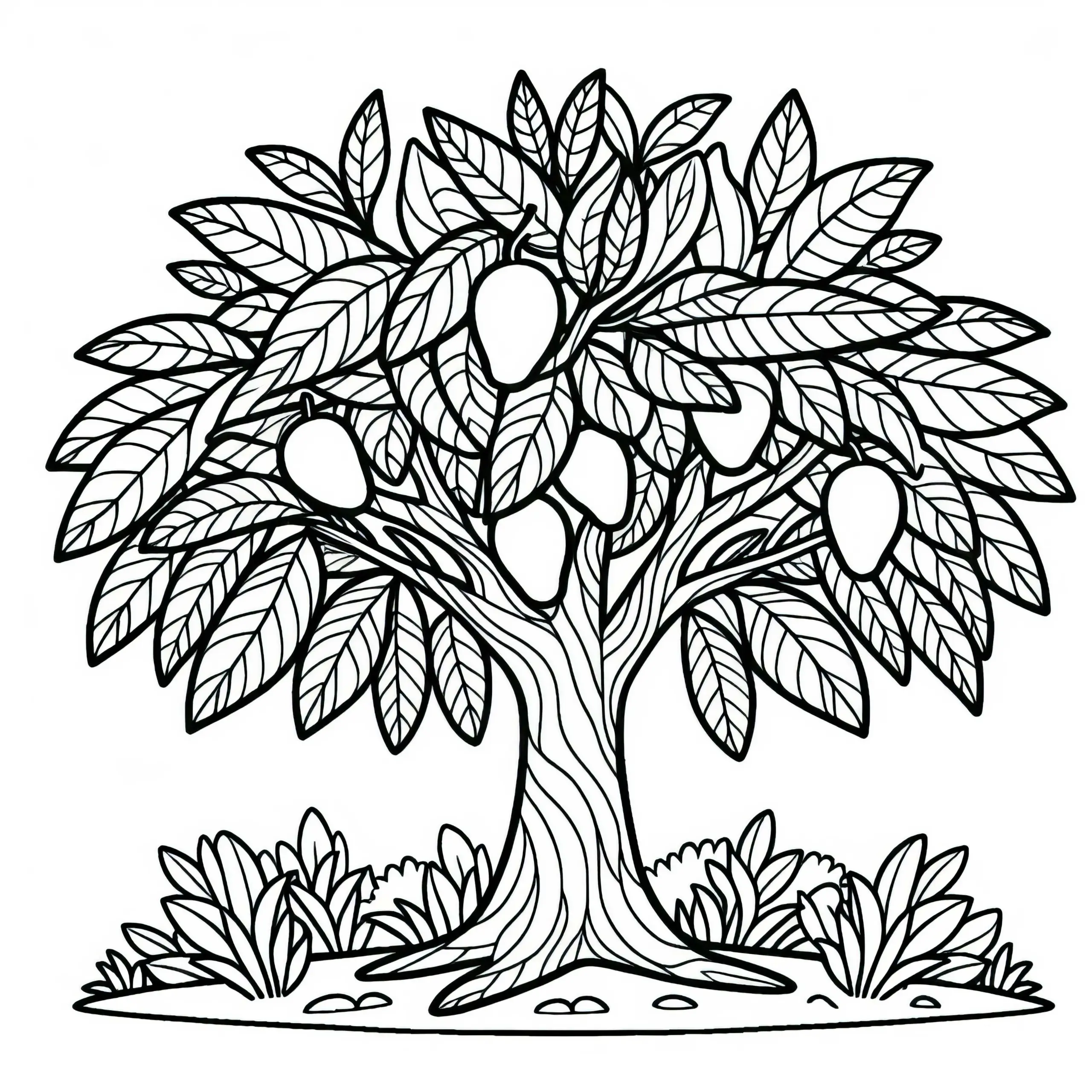 Mangobaum Ausmalbild Kostenlos