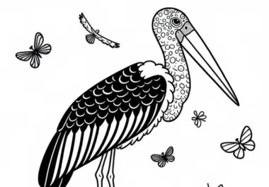 Vögel in Afrika: Ausmalbilder kostenlos