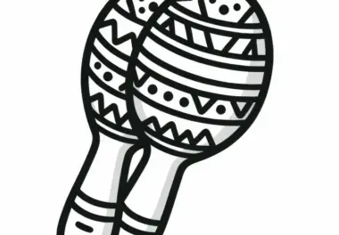 Maracas Ausmalbild – Schlaginstrument Kostenlos Herunterladen