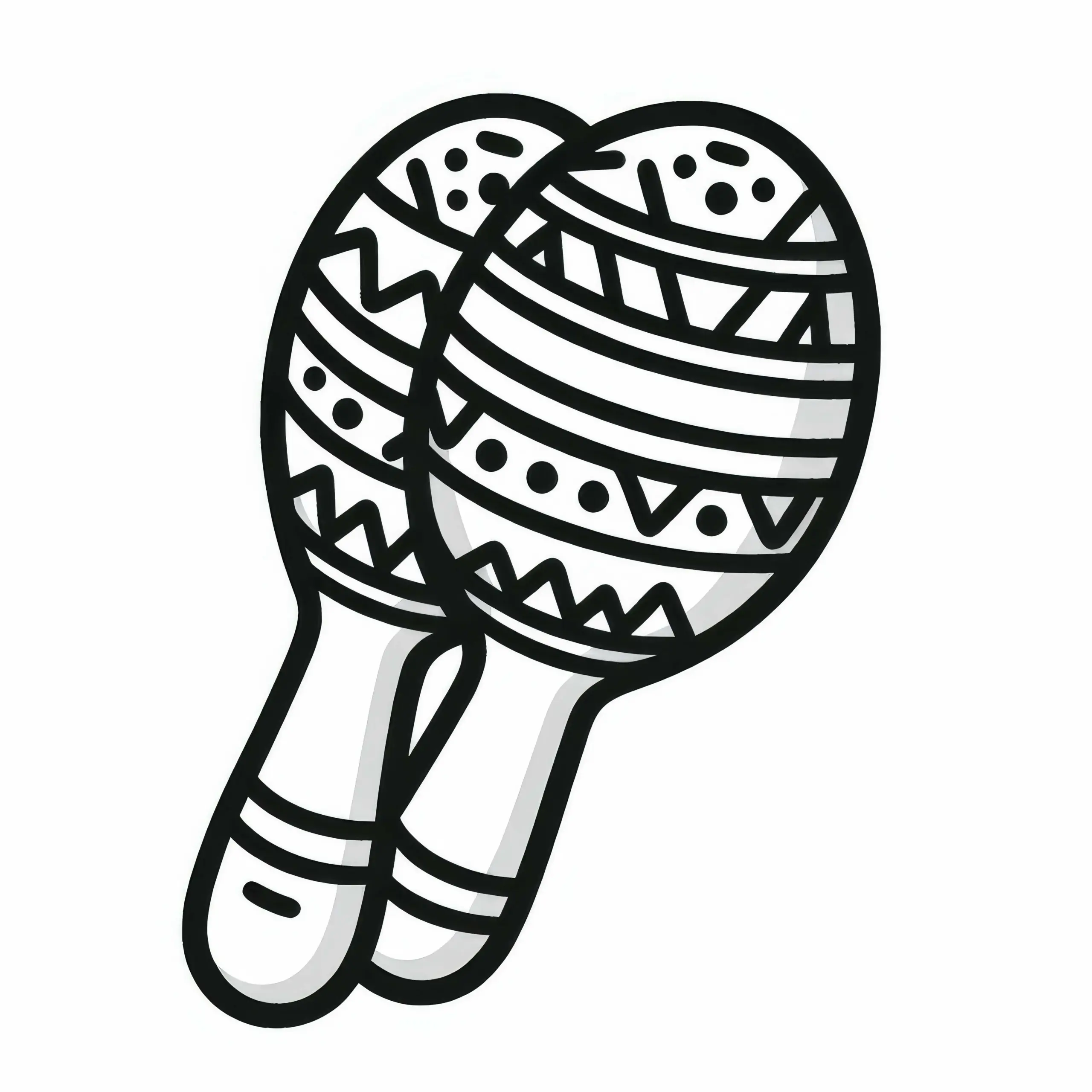 Maracas Ausmalbild – Schlaginstrument Kostenlos Herunterladen