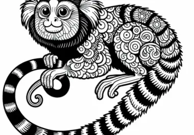 Marmoset Krallenäffchen Ausmalbild Kostenlos