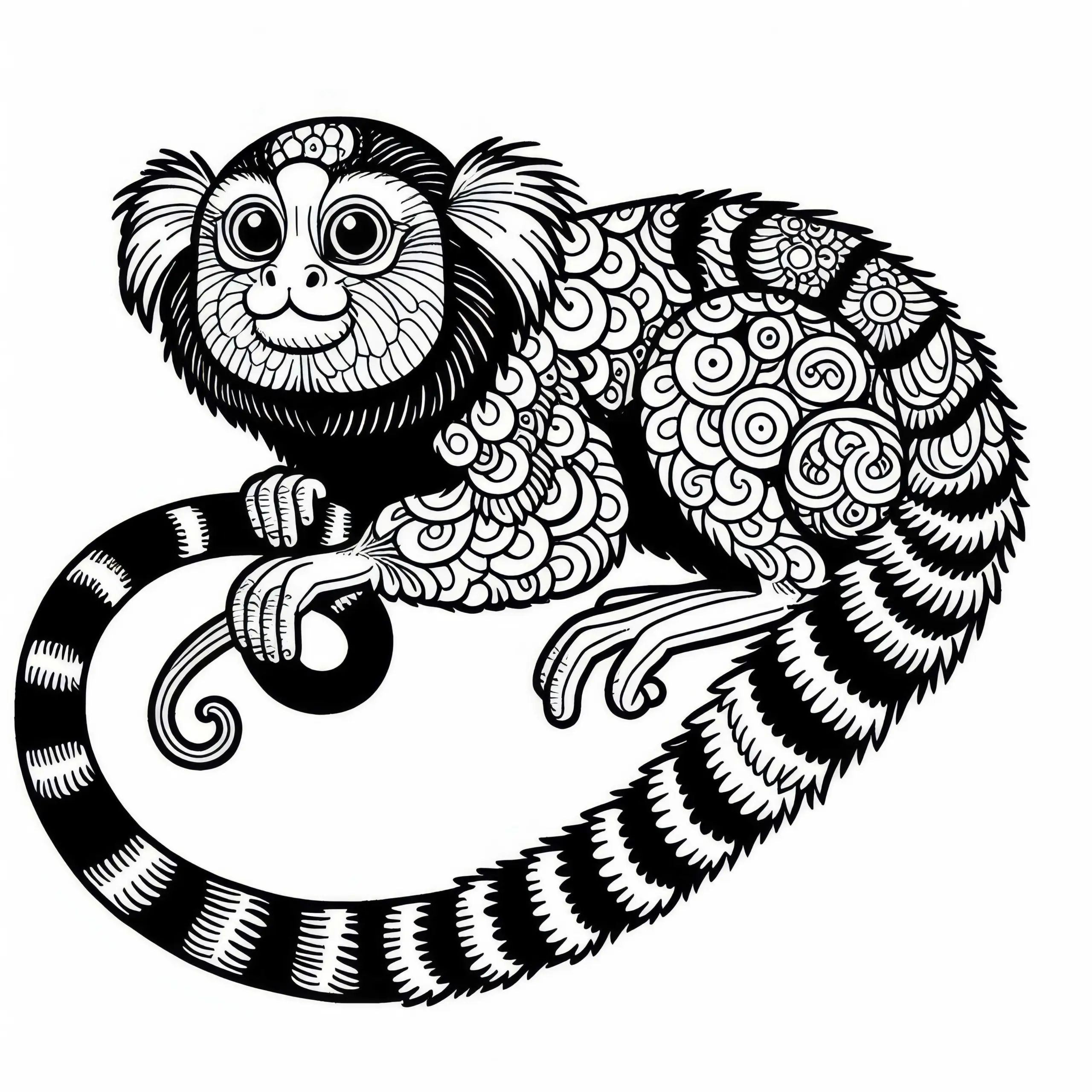 Marmoset Krallenäffchen Ausmalbild Kostenlos