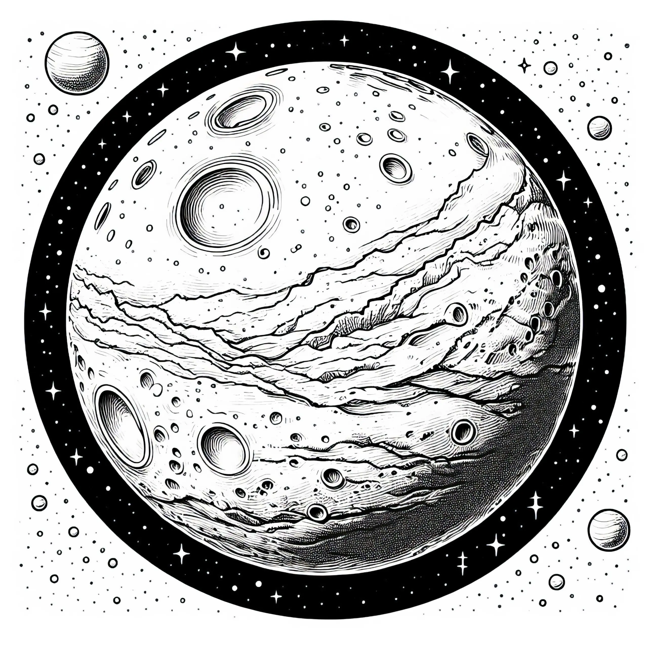Mars Malvorlage Einfach Kostenlos (Ausmalbild)