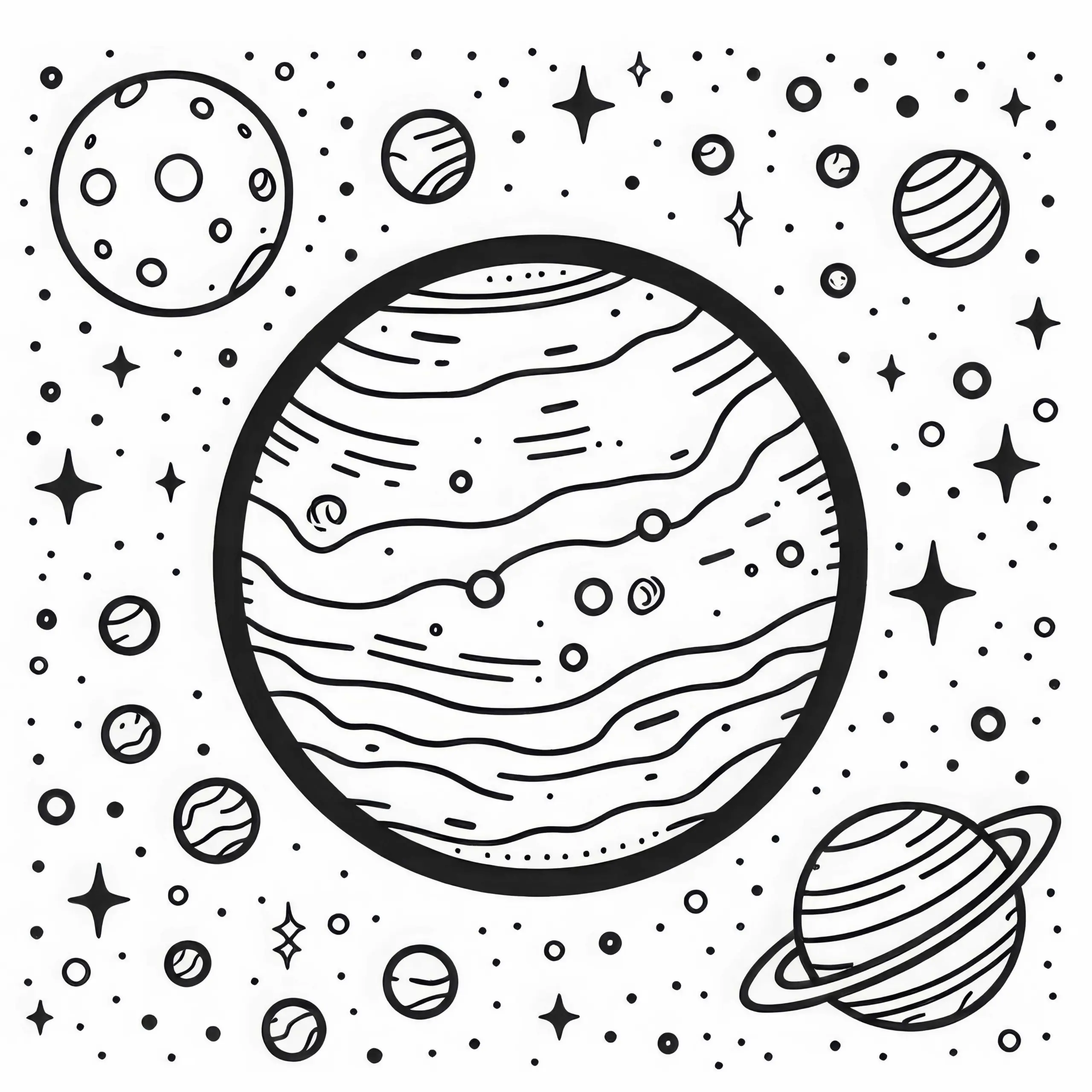 Einfache Mars Malvorlage Kostenlos (Ausmalbild)
