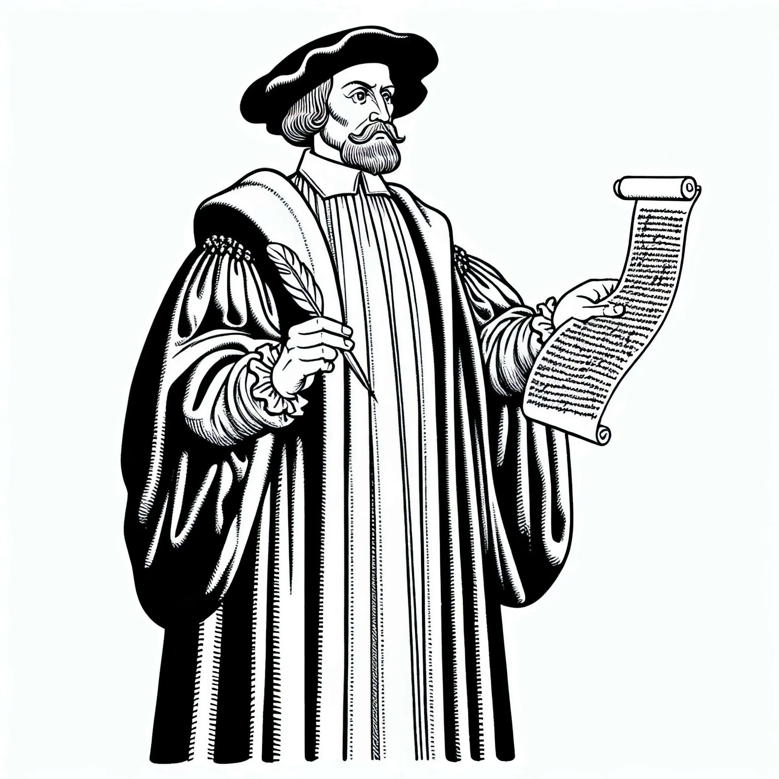 Martin Luther Malvorlage zur Reformation – Kostenlos! (Ausmalbild)