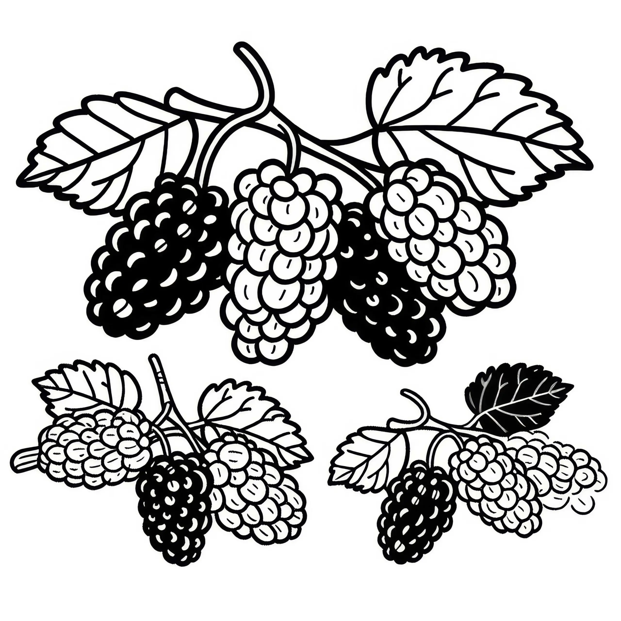 Maulbeeren Malvorlage Gratis (Ausmalbild)