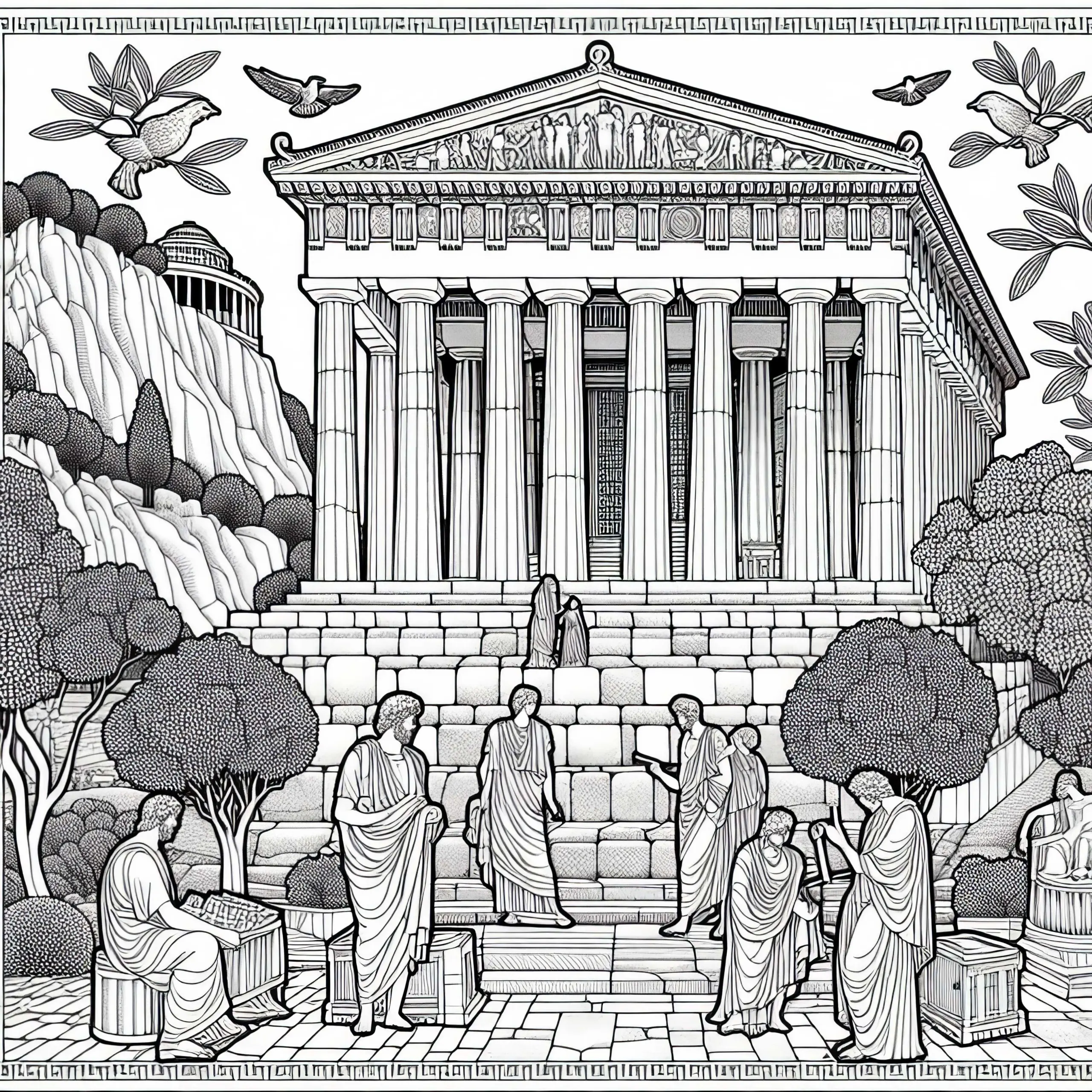 Mausoleum von Halikarnassos Ausmalbild – Weltwunder Kostenlos
